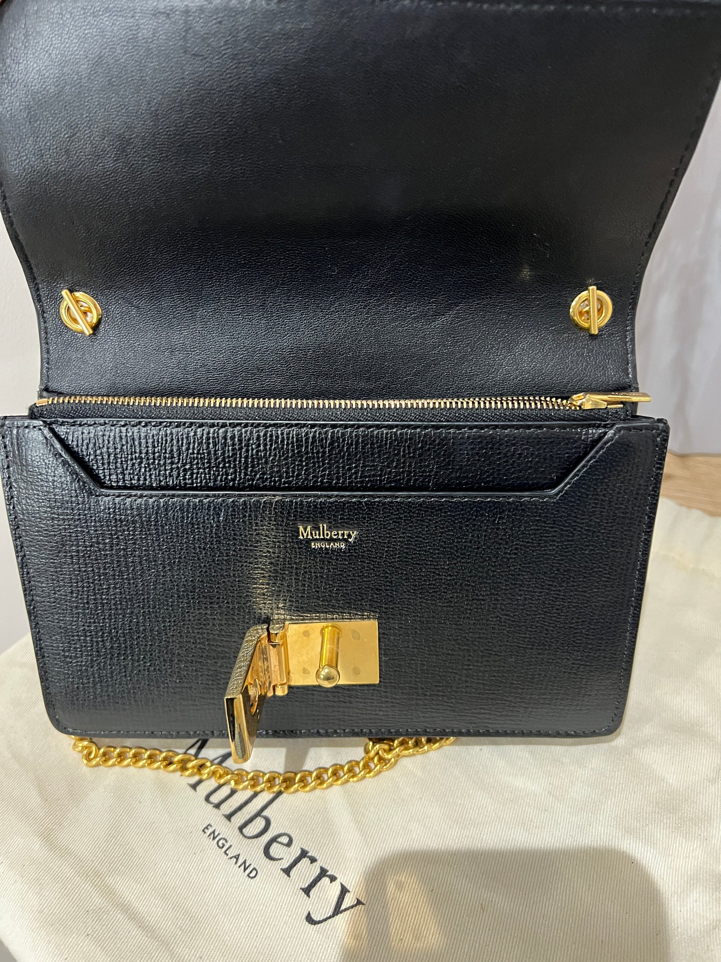 Mulberry Small Cheyne Clutch in Black Classic Grain