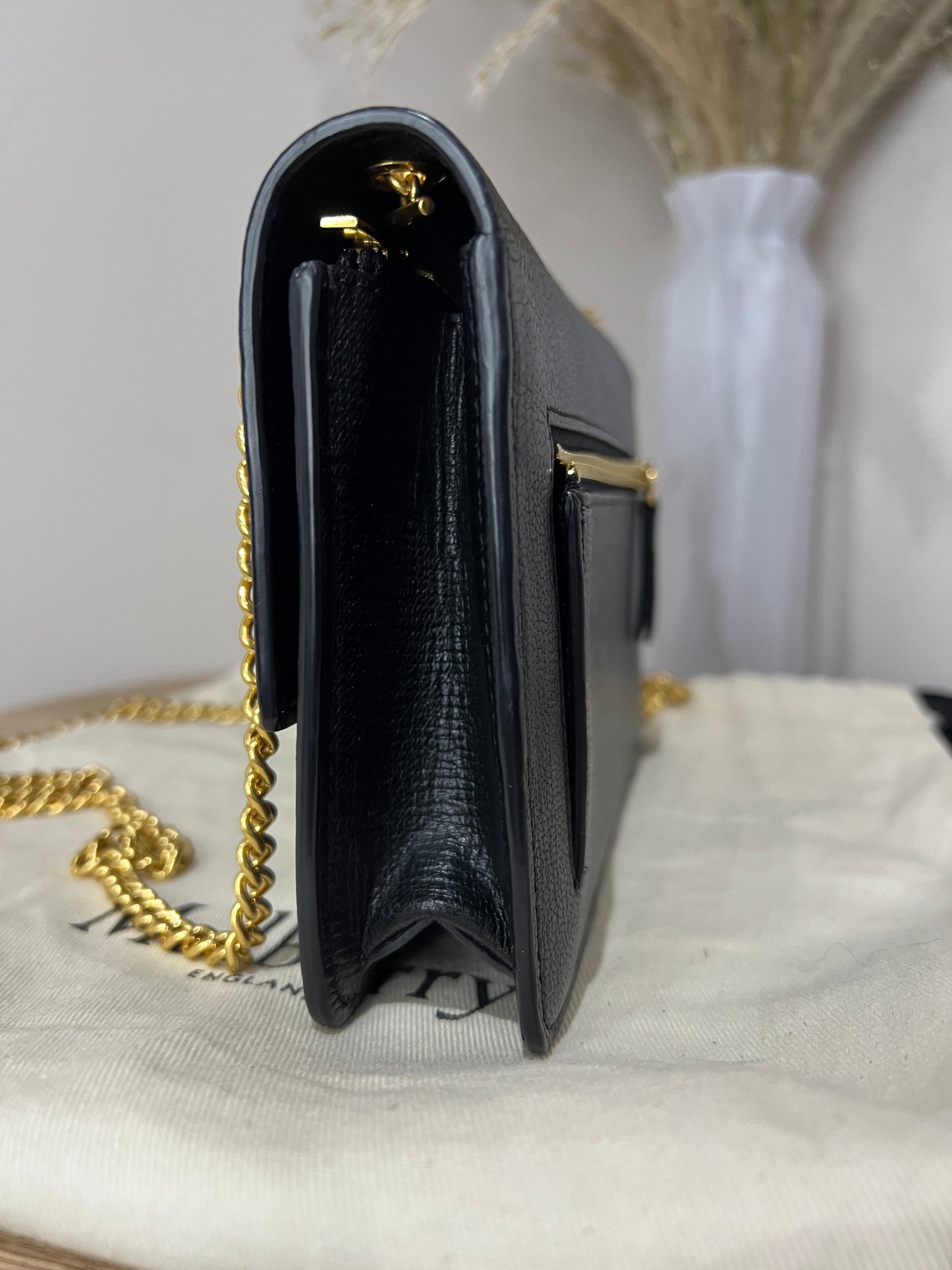 Mulberry Small Cheyne Clutch in Black Classic Grain