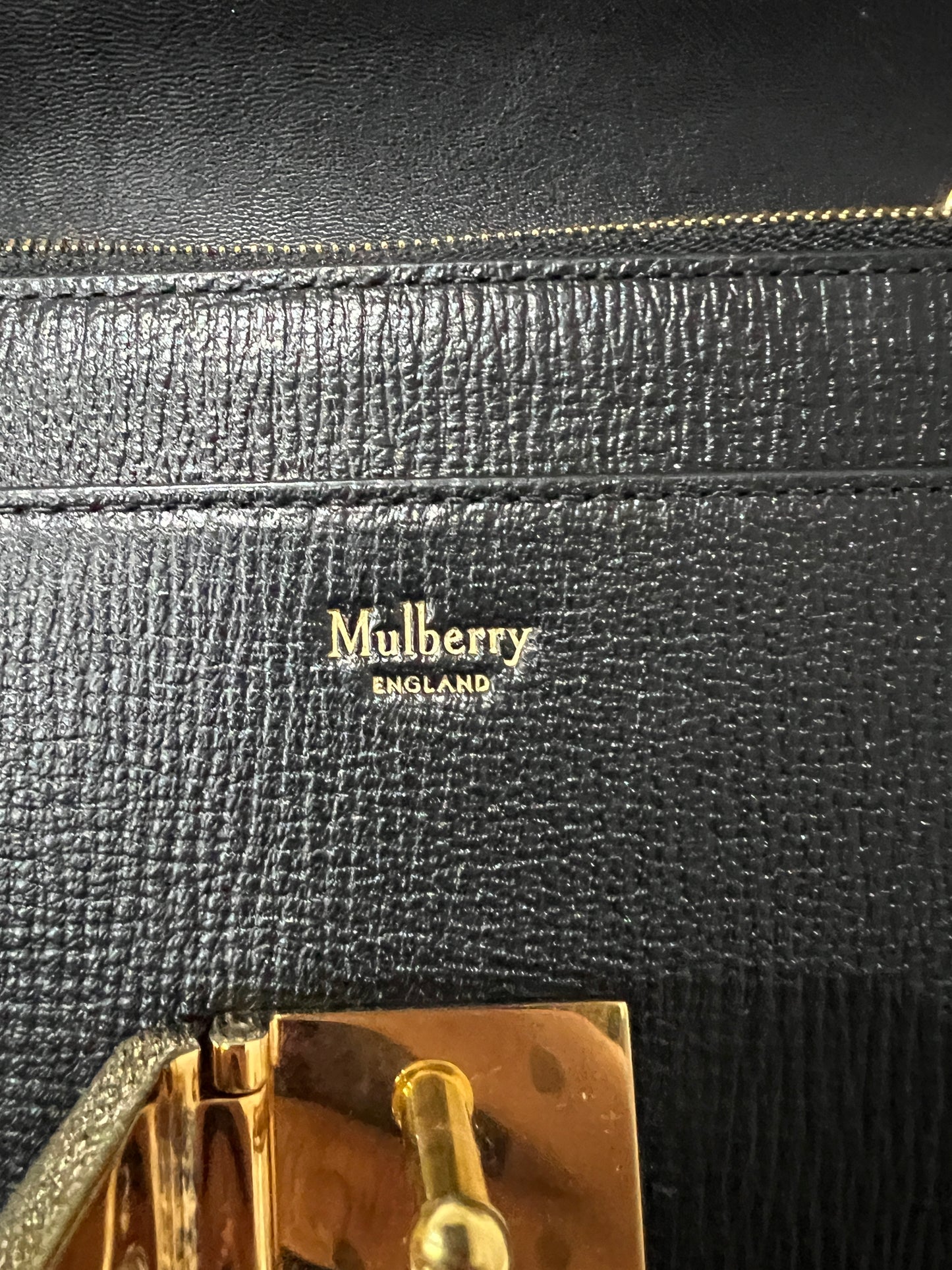 Mulberry Small Cheyne Clutch in Black Classic Grain