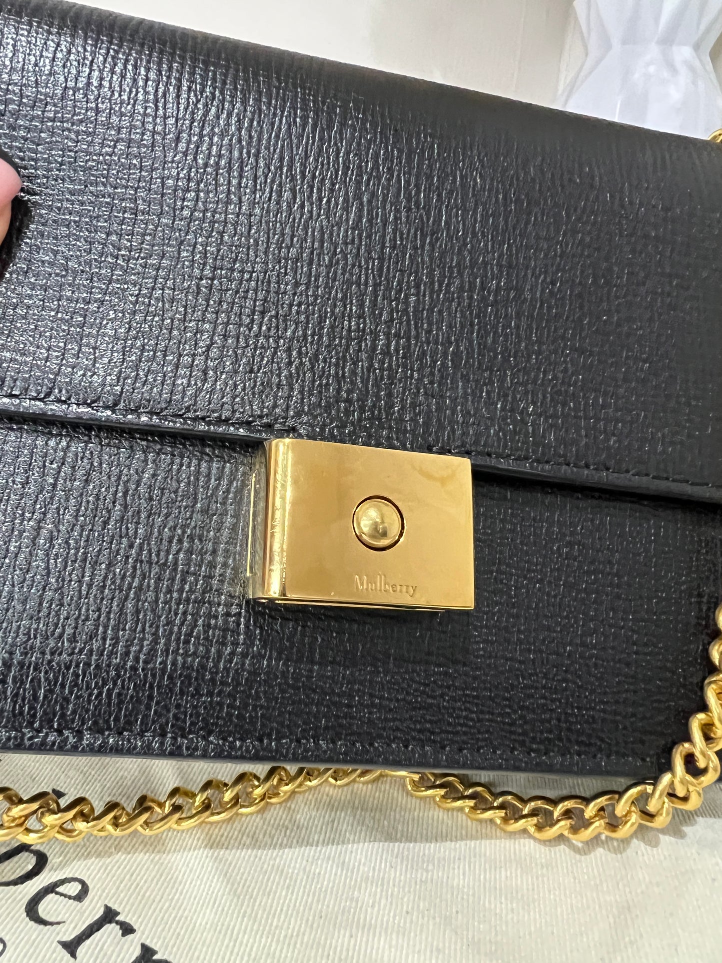 Mulberry Small Cheyne Clutch in Black Classic Grain