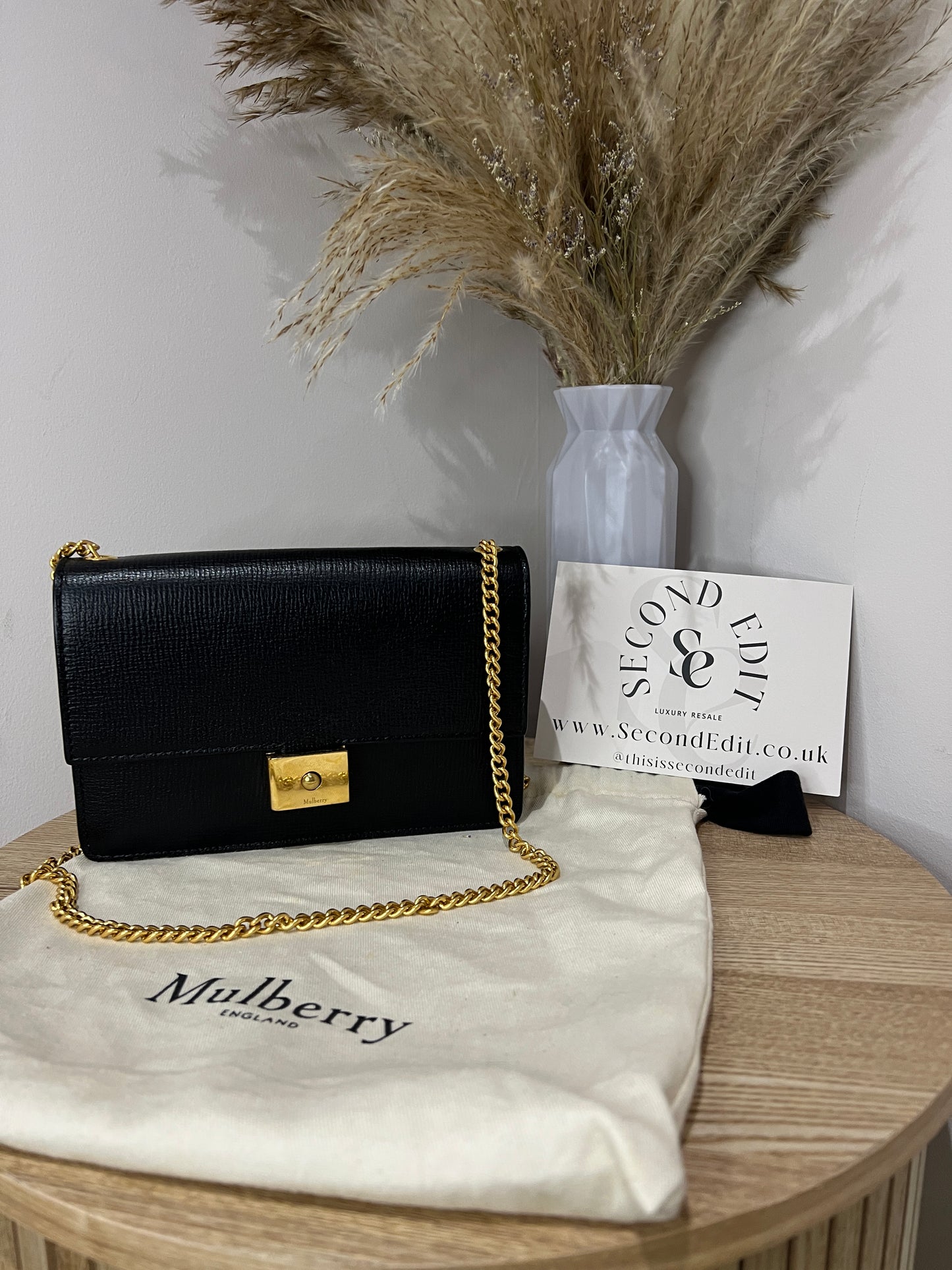 Mulberry Small Cheyne Clutch in Black Classic Grain