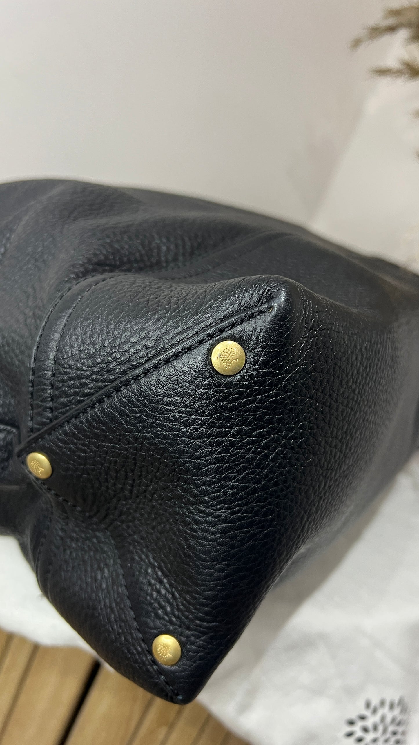 Mulberry Black Pebbled Leather Effie Tote