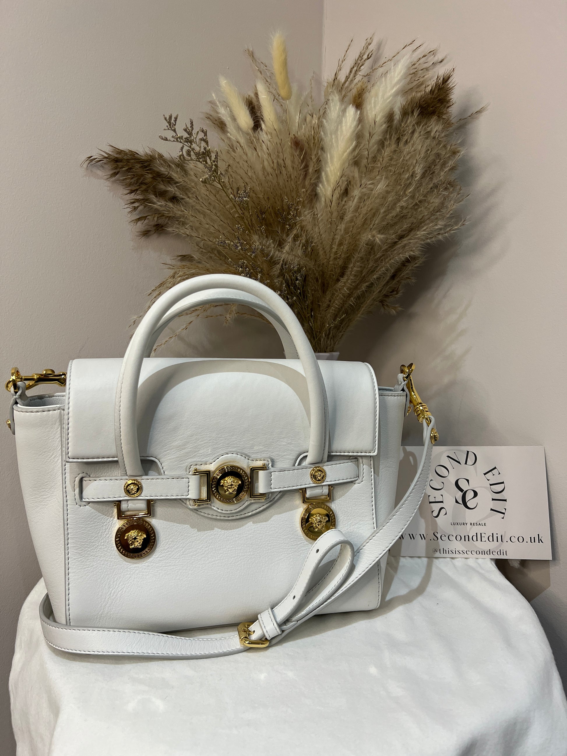 Versace The Signature White Leather Handbag - Second Edit