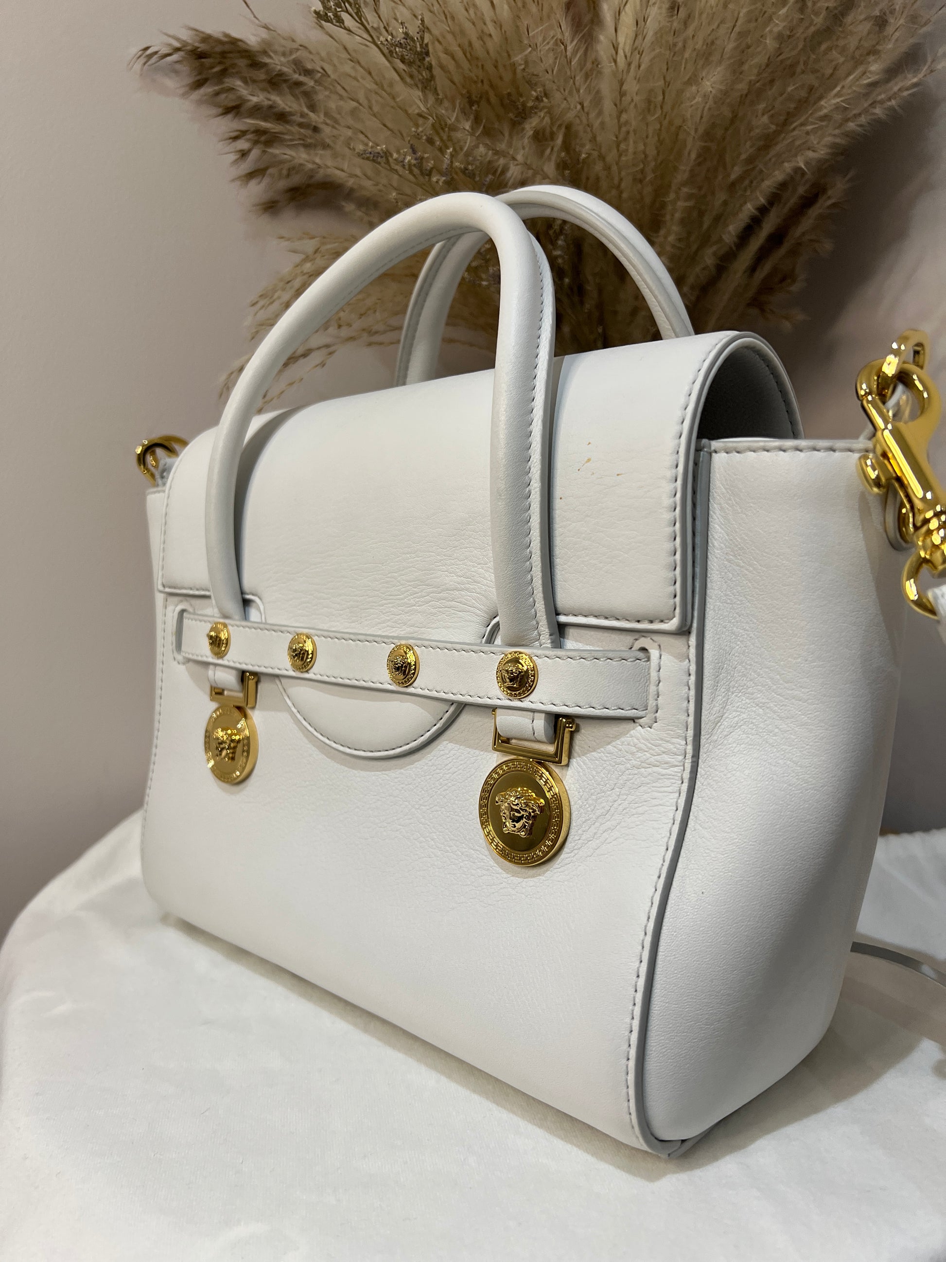 Versace The Signature White Leather Handbag - Second Edit