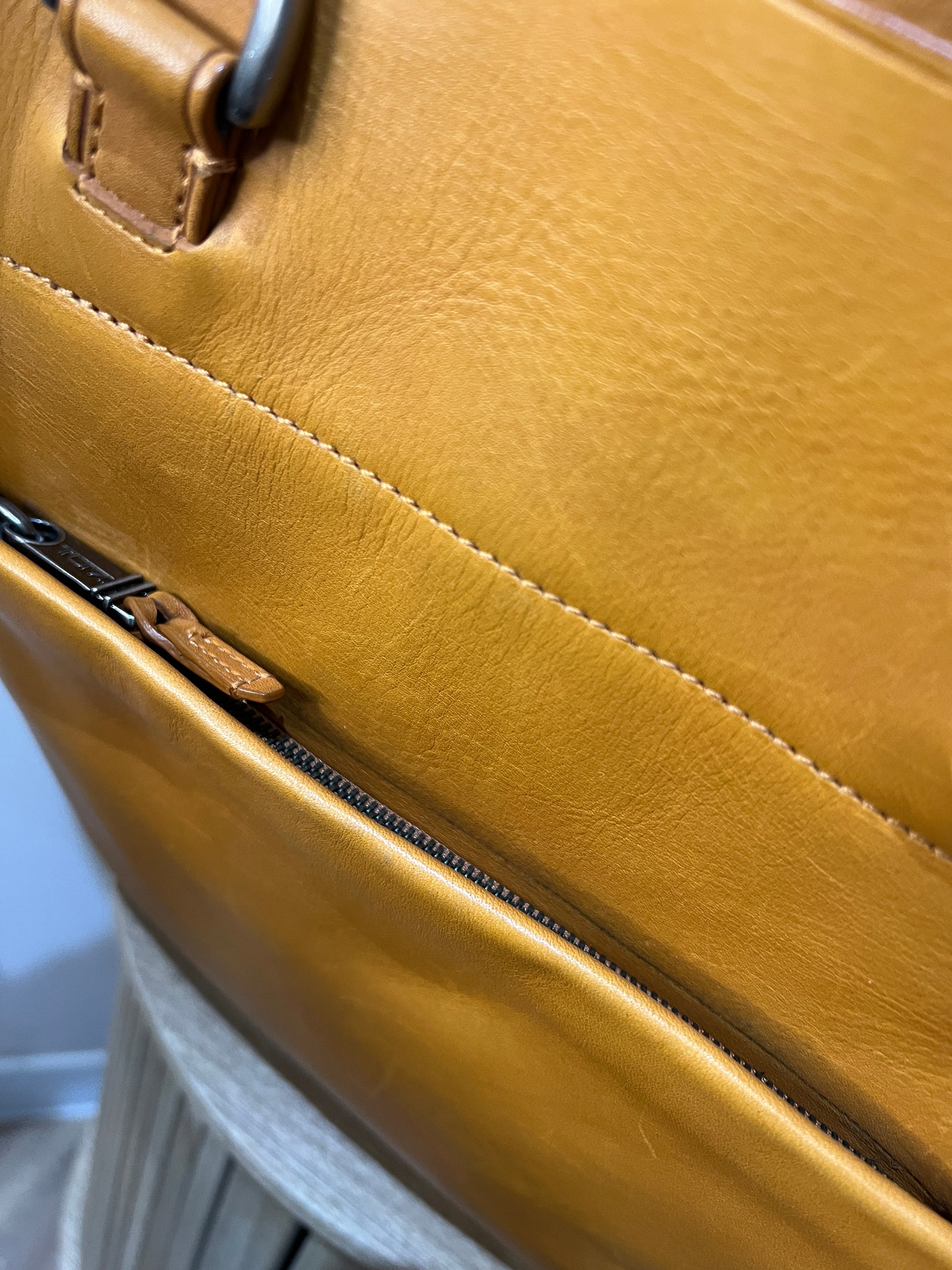 Tumi Orange Leather Travel Tote Bag - Second Edit