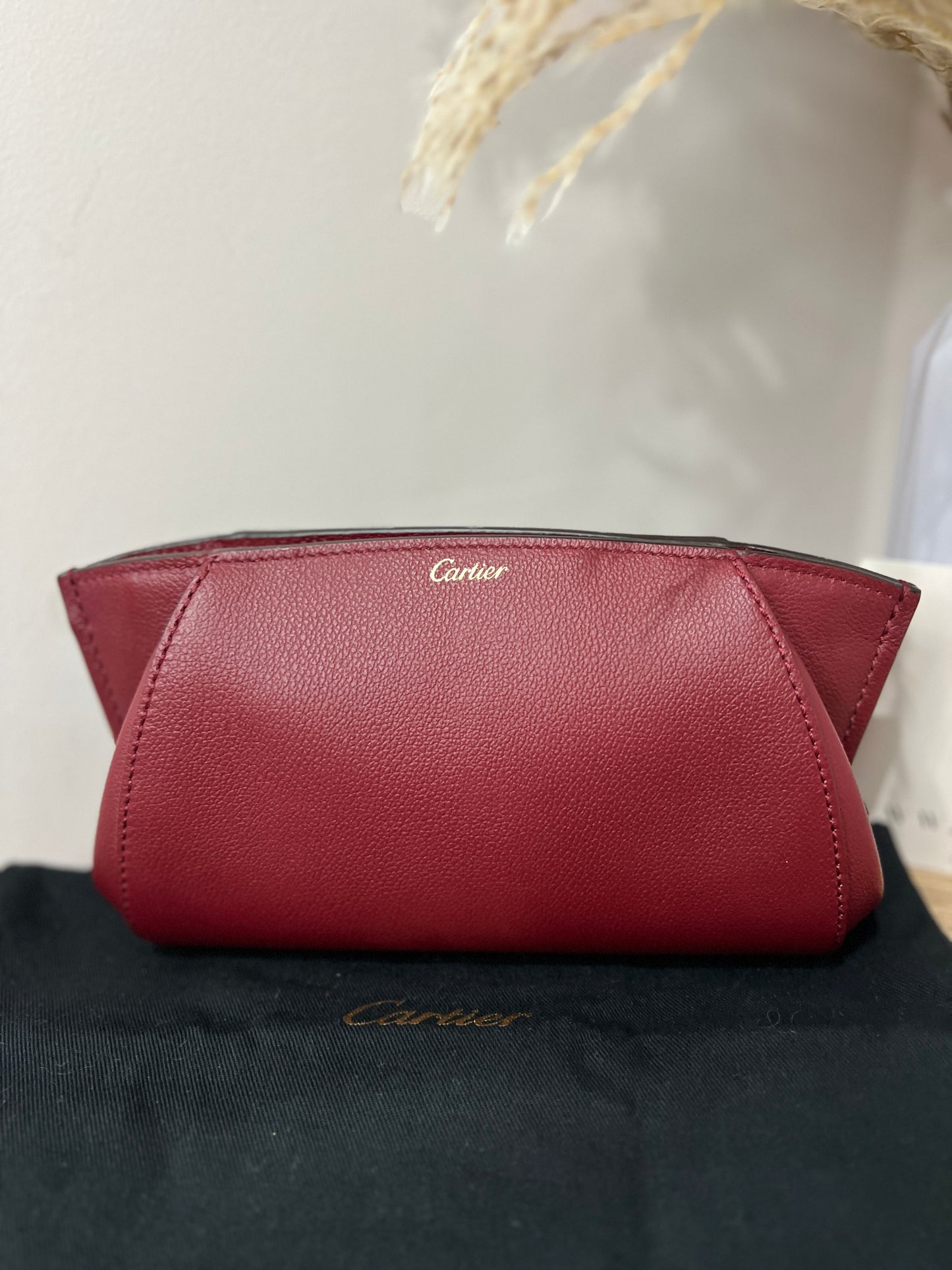 Cartier Red Leather C De Cartier Clutch Bag