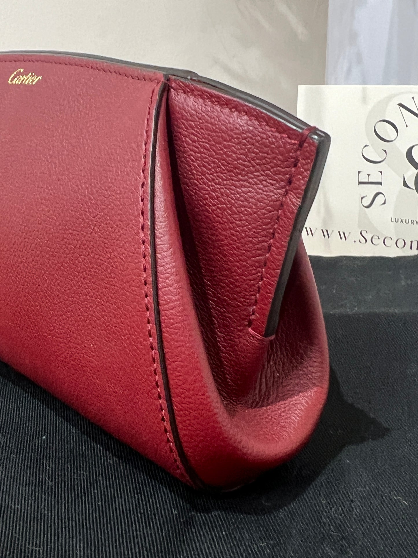 Cartier Red Leather C De Cartier Clutch Bag