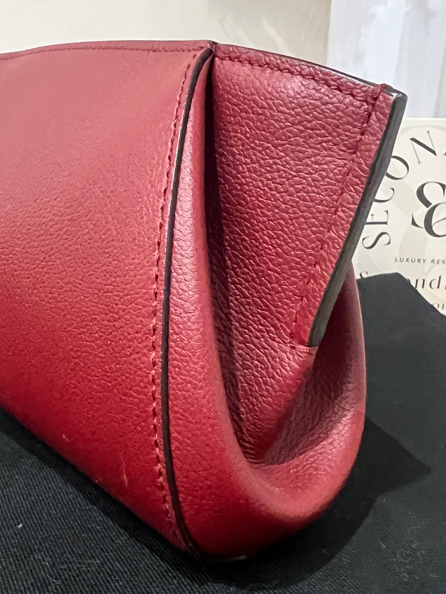 Cartier Red Leather C De Cartier Clutch Bag
