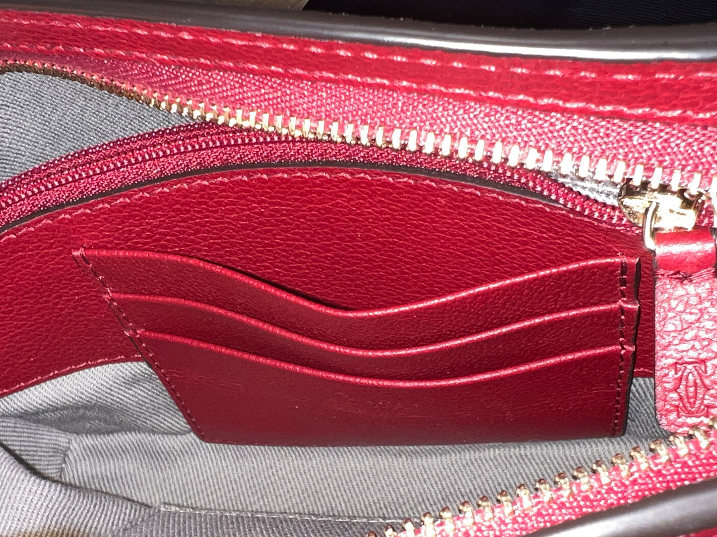 Cartier Red Leather C De Cartier Clutch Bag