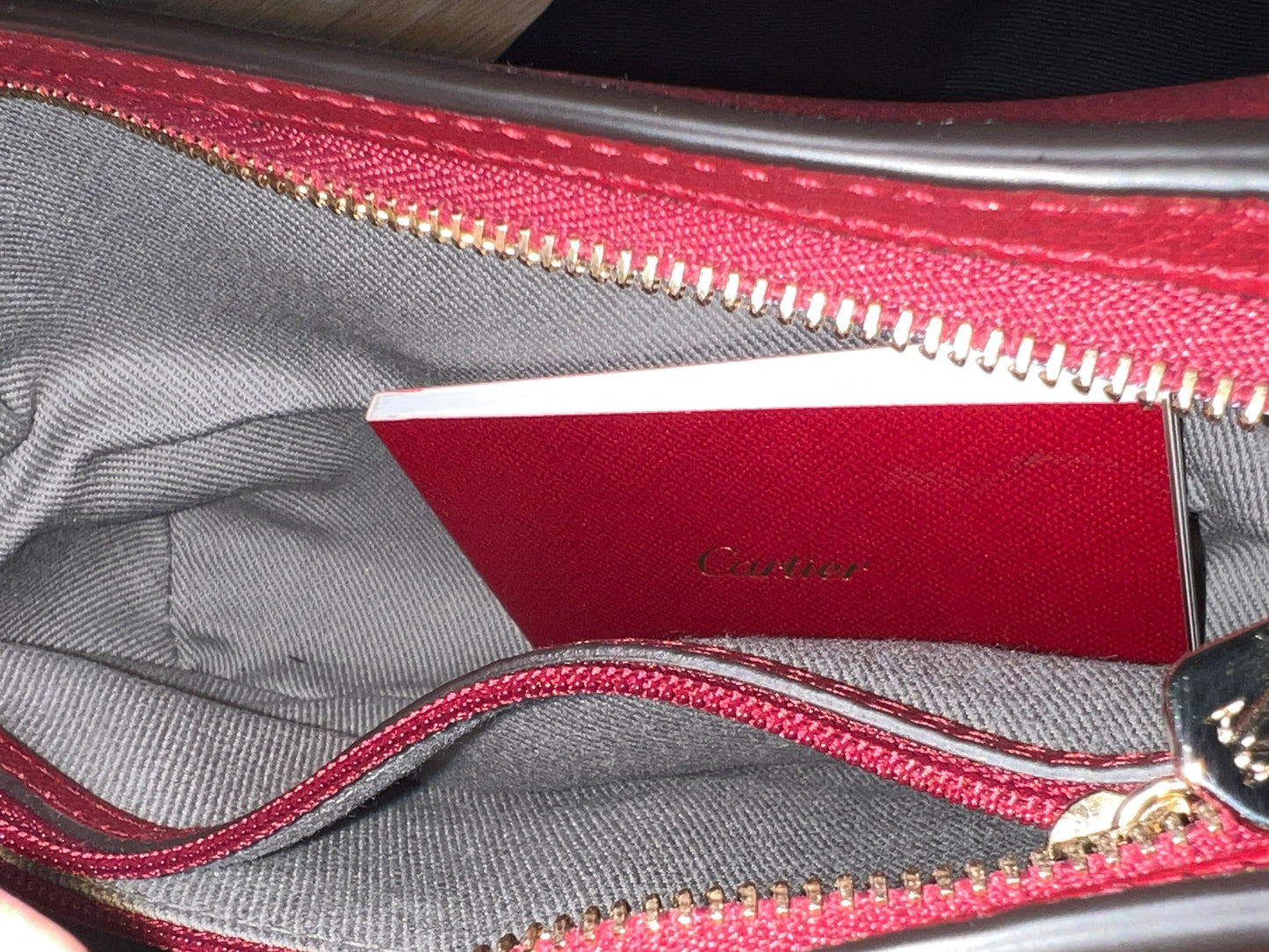 Cartier Red Leather C De Cartier Clutch Bag
