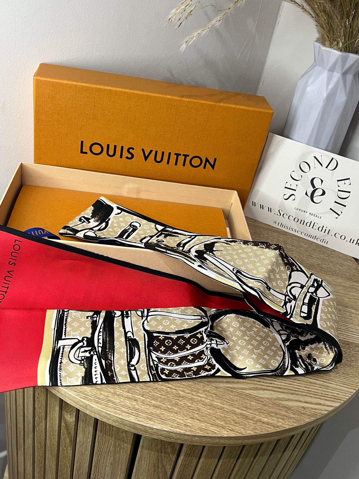Louis Vuitton Monogram Trunk Bandeau Scarf