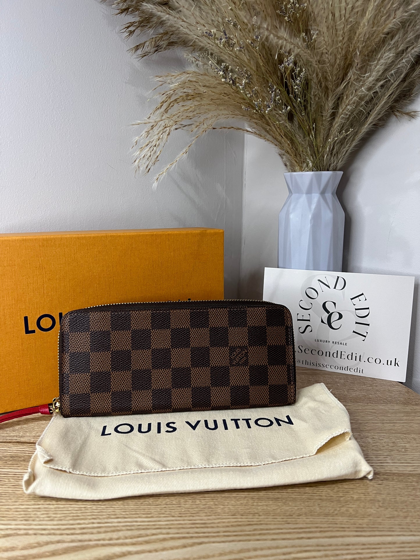 Louis Vuitton Clemence Wallet in Damier Ebene