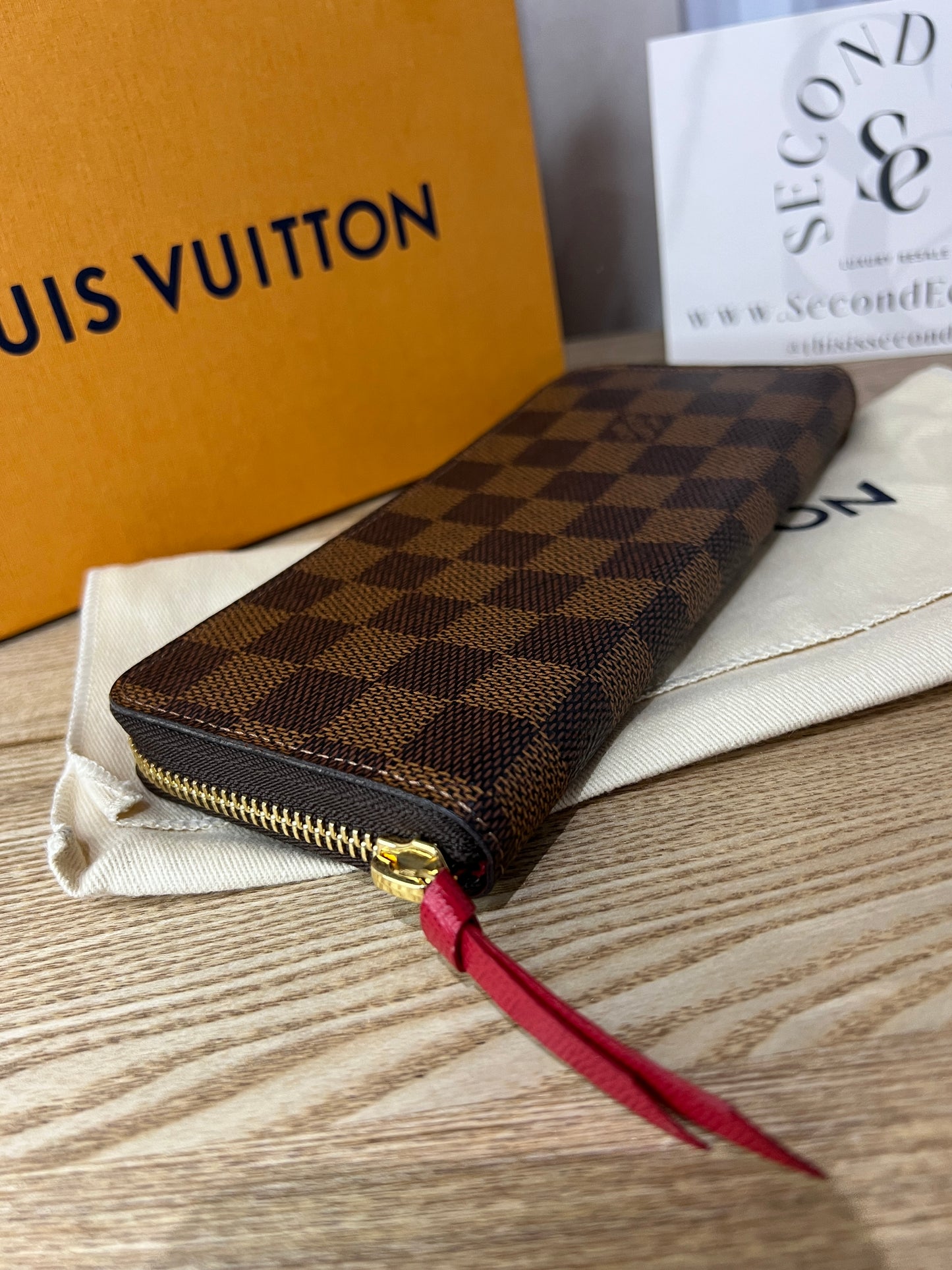 Louis Vuitton Clemence Wallet in Damier Ebene
