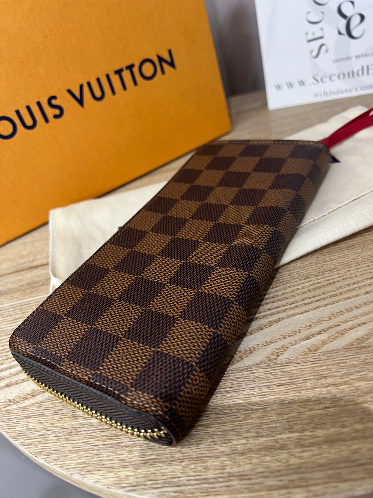 Louis Vuitton Clemence Wallet in Damier Ebene