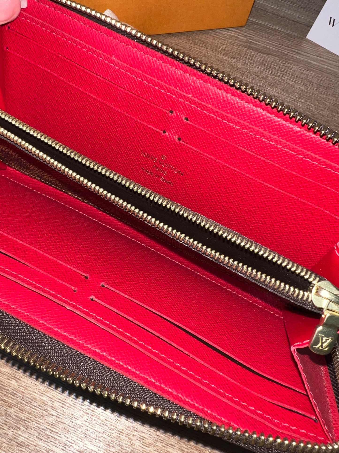 Louis Vuitton Clemence Wallet in Damier Ebene