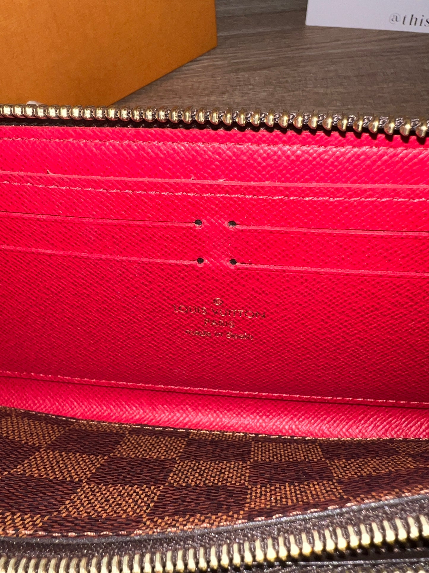 Louis Vuitton Clemence Wallet in Damier Ebene