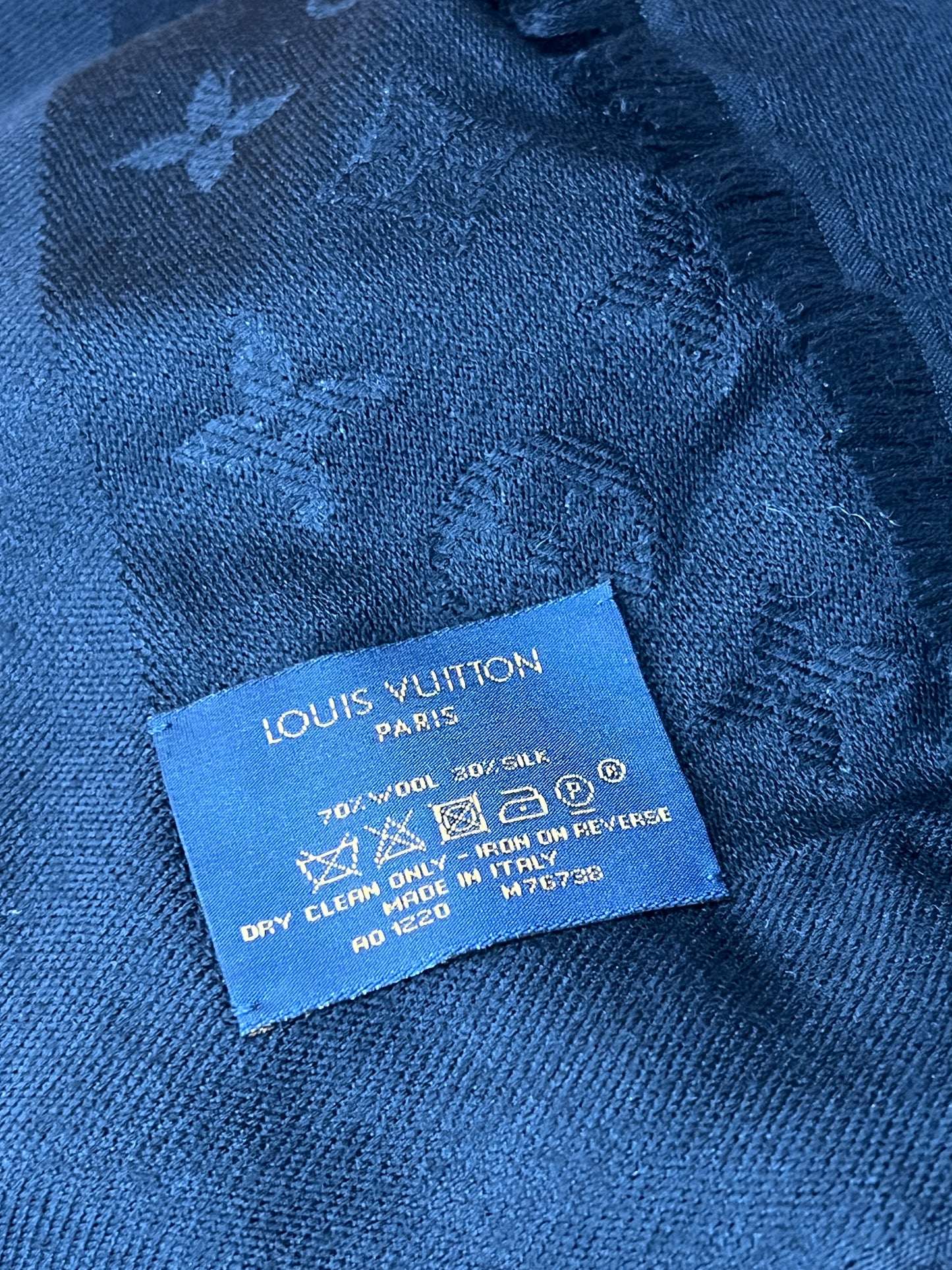 Louis Vuitton Black Embellished Monogram Shawl