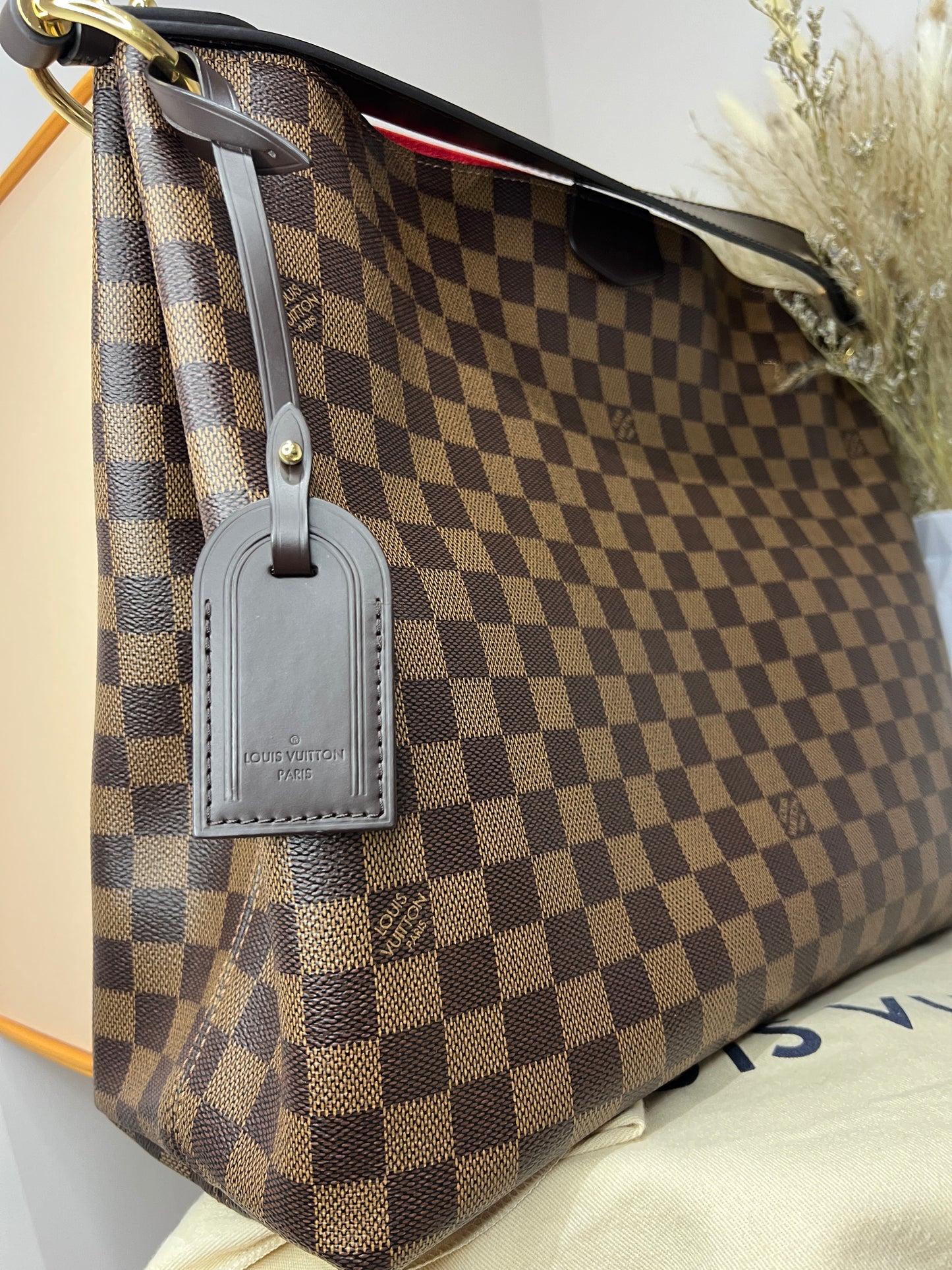 Louis Vuitton Graceful MM Tote in Damier Ebene