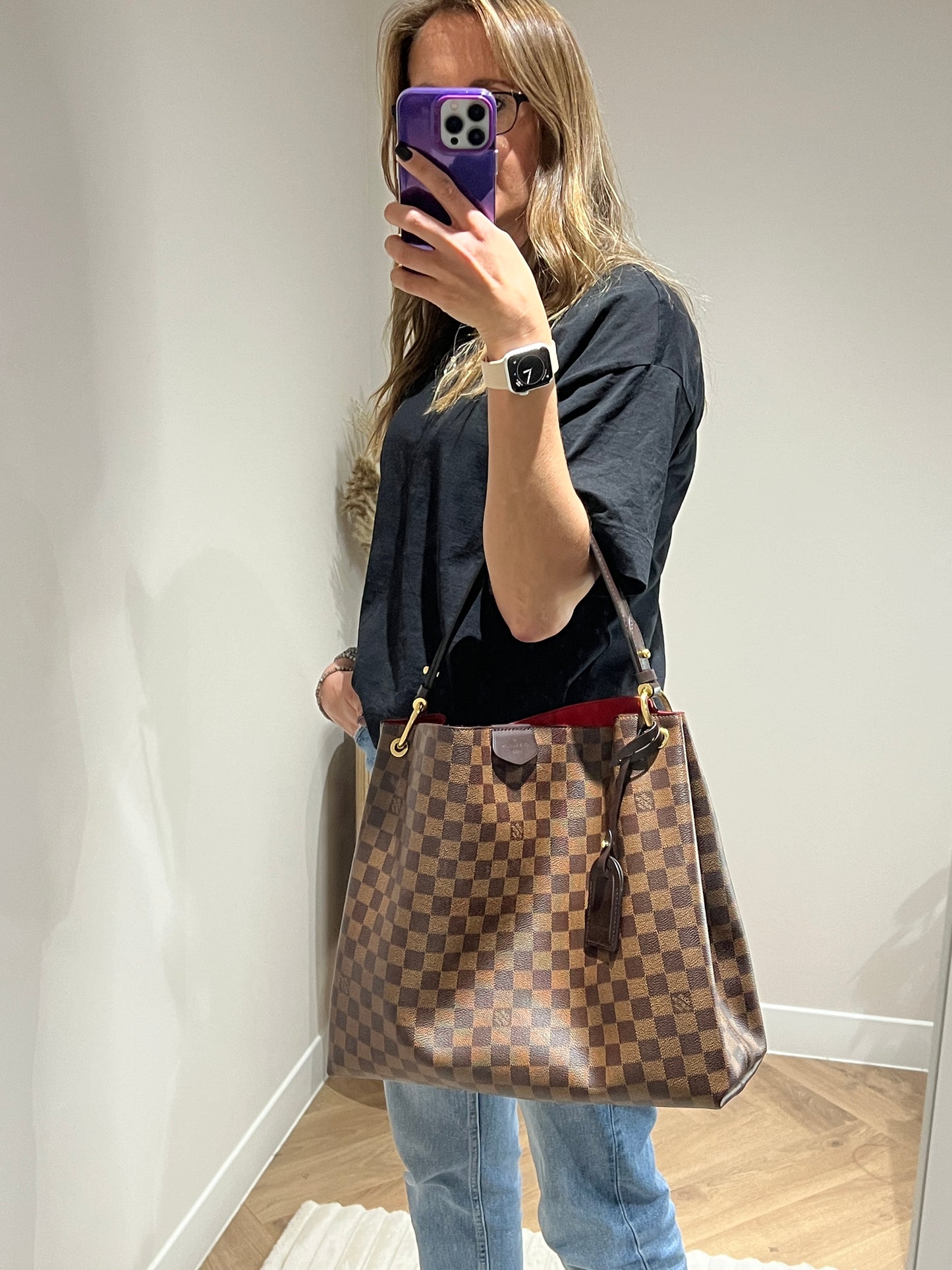 Louis Vuitton Graceful MM Tote in Damier Ebene