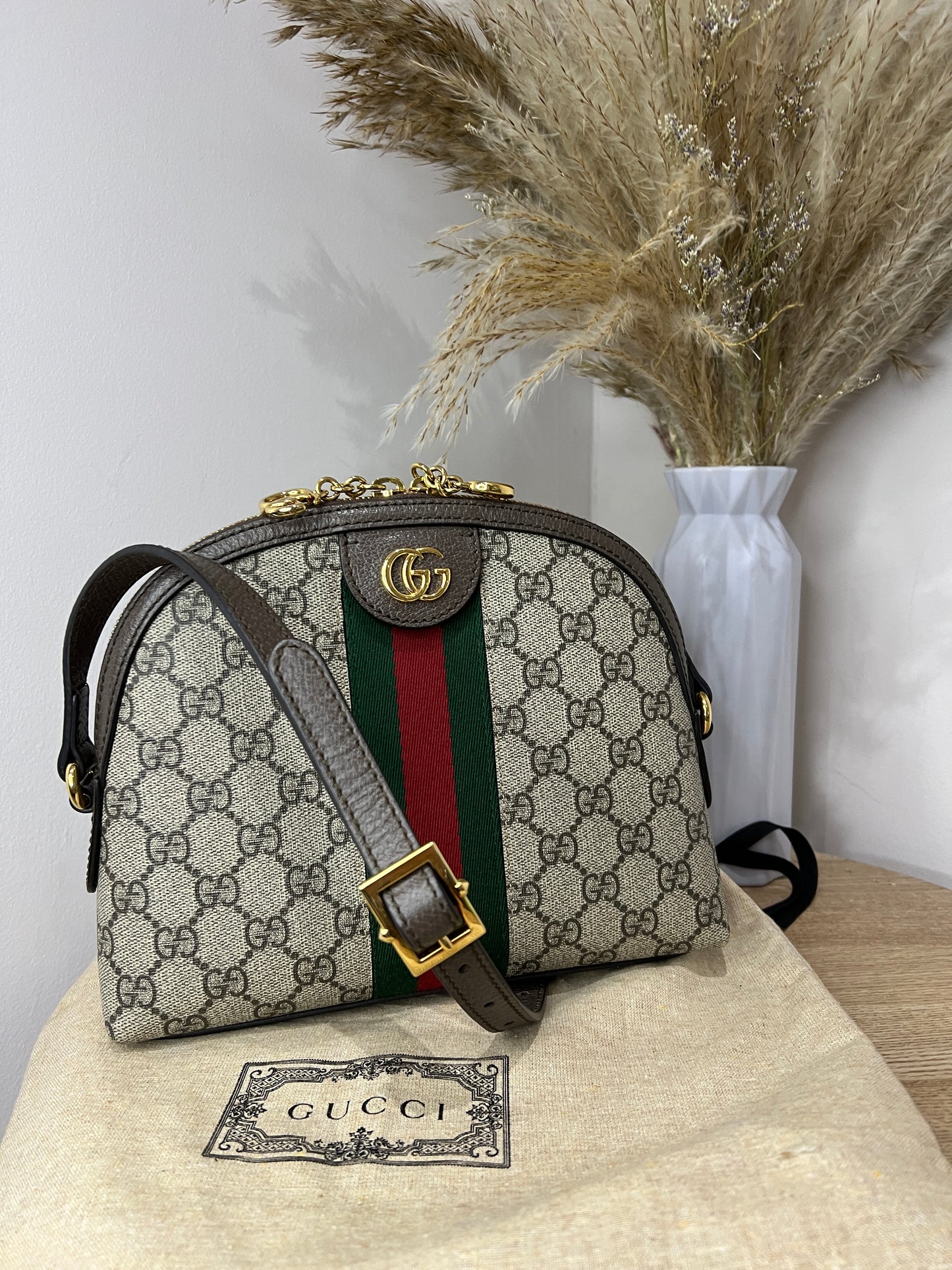 Gucci GG Supreme Small Ophidia Round Top Crossbody Bag