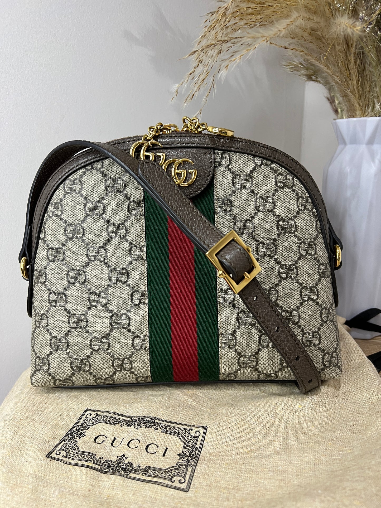Gucci GG Supreme Small Ophidia Round Top Crossbody Bag