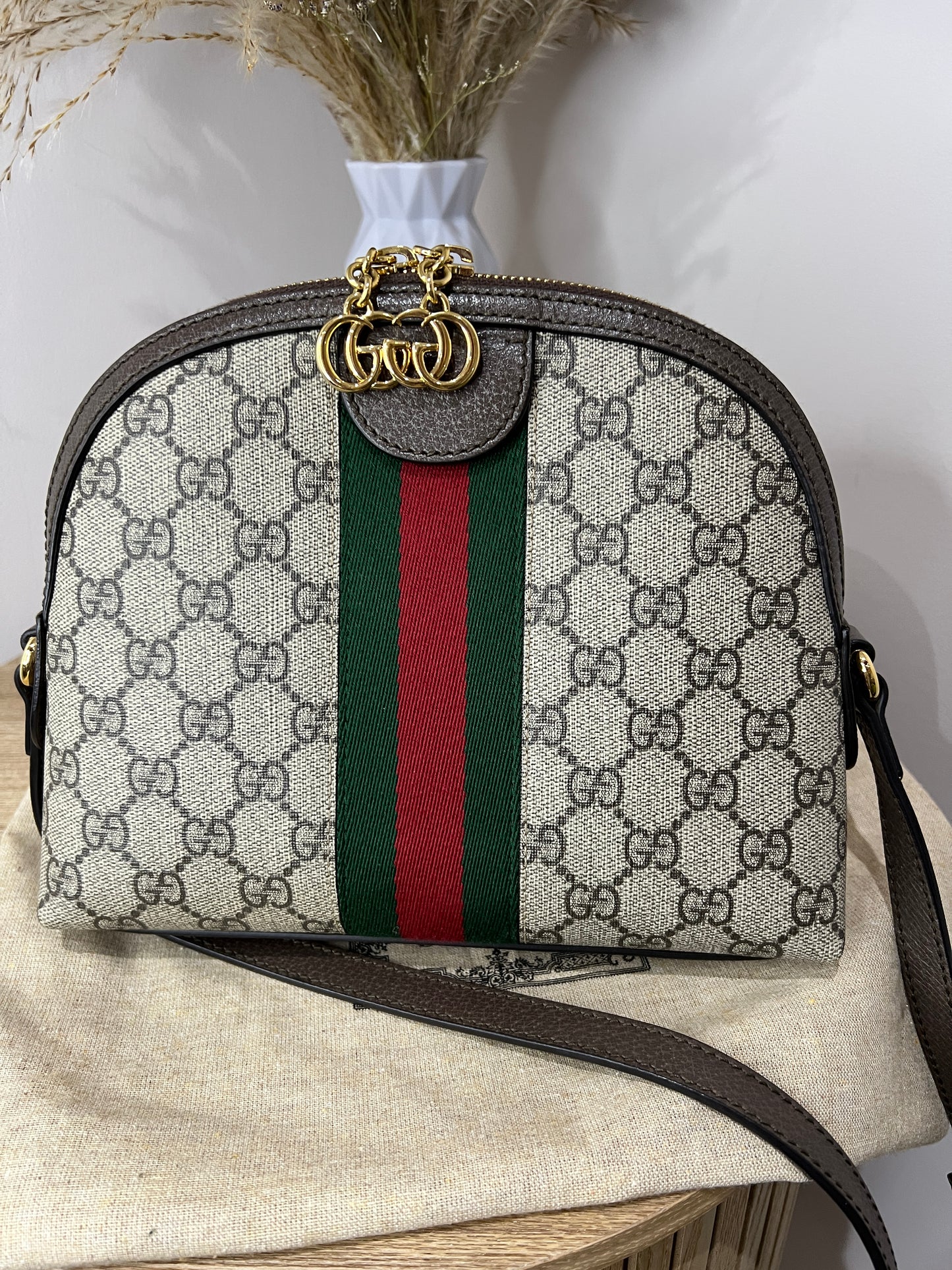 Gucci GG Supreme Small Ophidia Round Top Crossbody Bag