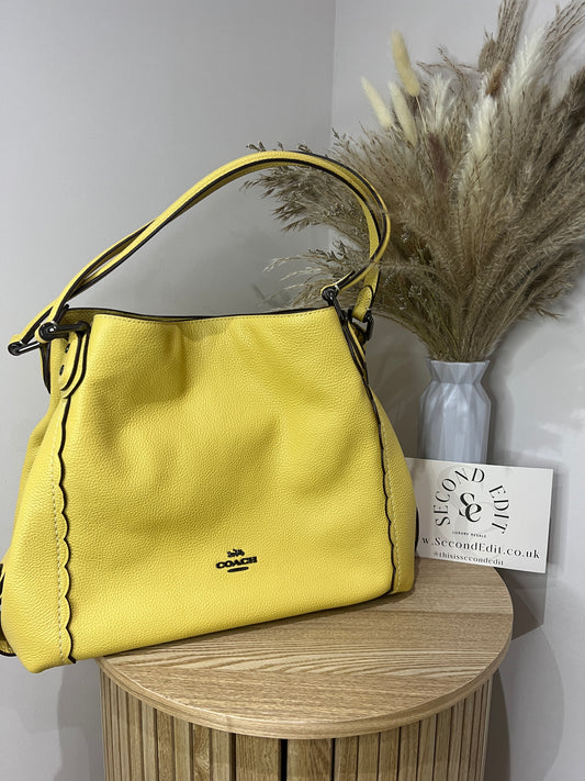 Coach Edie Yellow Pebbled Leather Bag