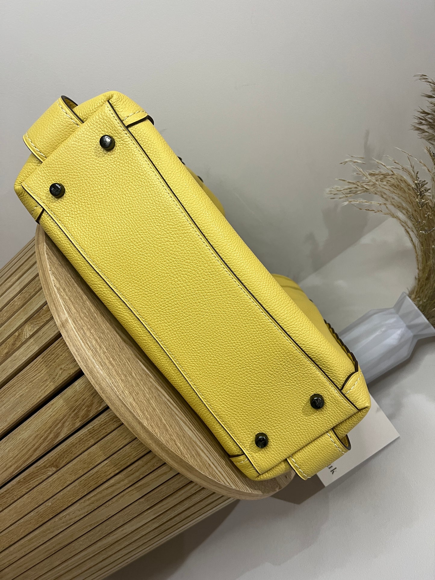 Coach Edie Yellow Pebbled Leather Bag