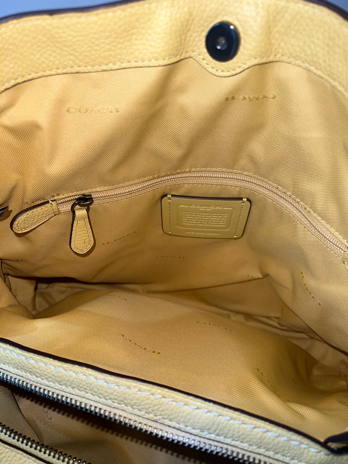 Coach Edie Yellow Pebbled Leather Bag