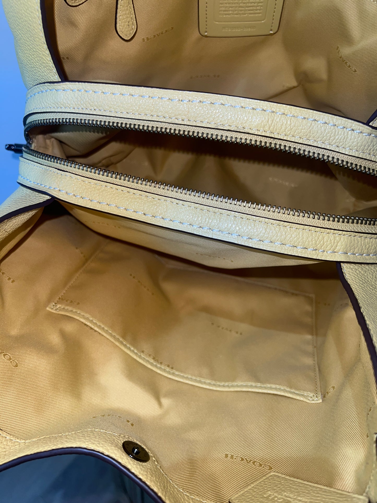 Coach Edie Yellow Pebbled Leather Bag