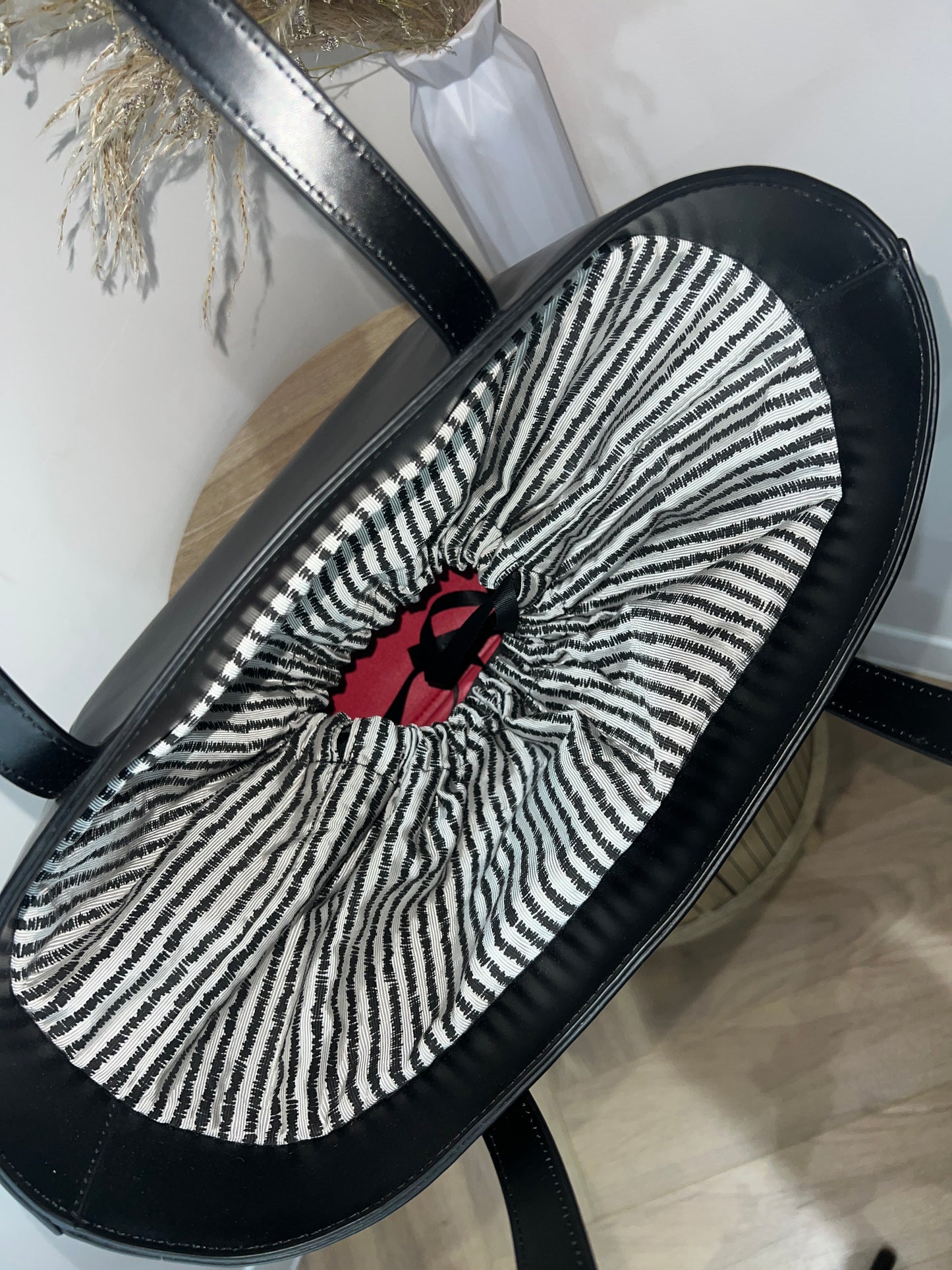 Lulu Guinness Emmy Black Leather Large Tote Bag