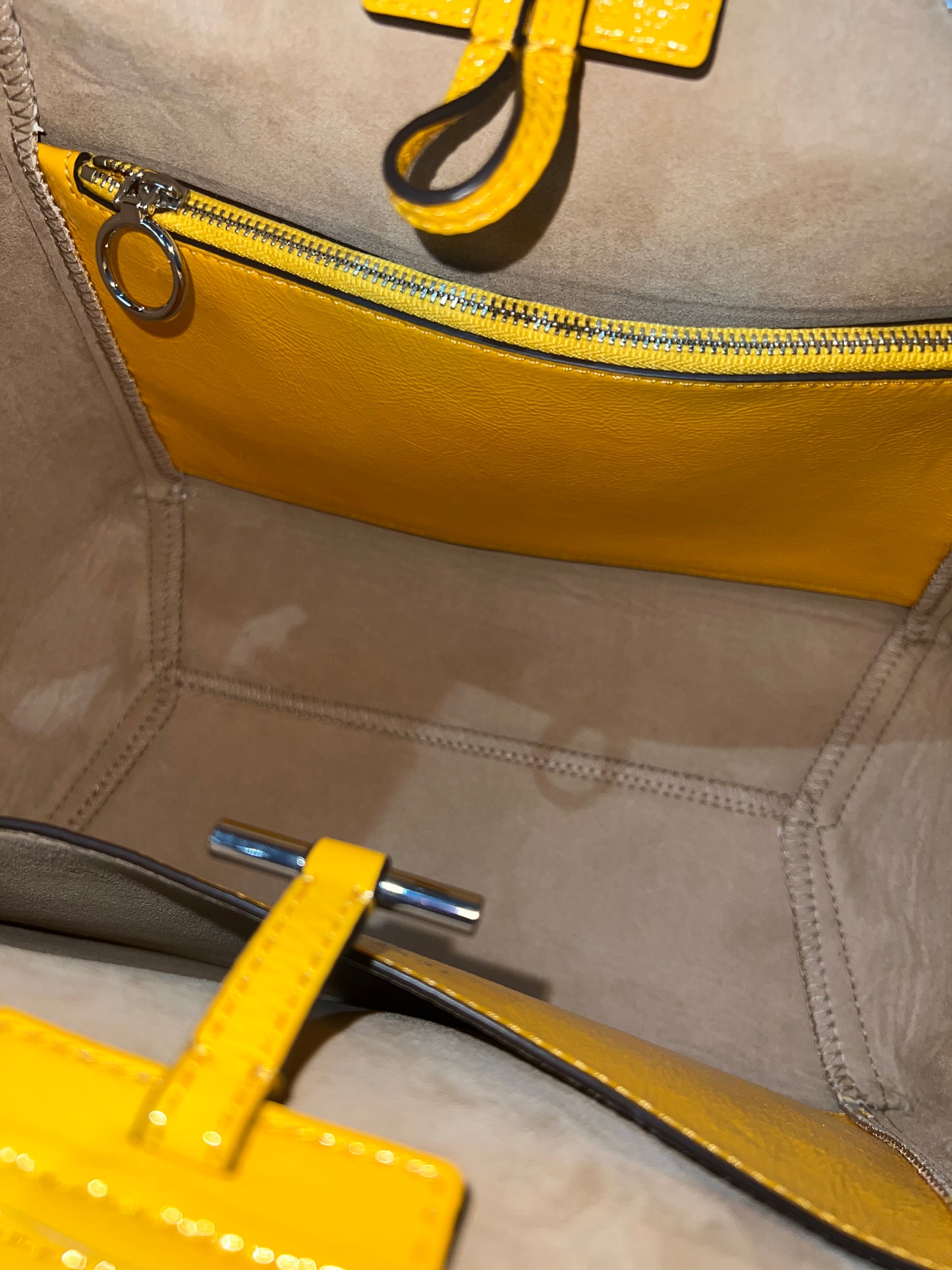 Tory Burch Leather Trim Rory Yellow Plaid Bag