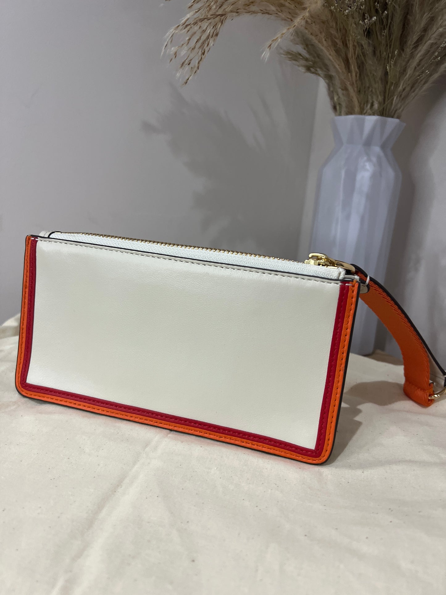 Tory Burch Perry Colour Block Zip Wristlet Leather Wallet