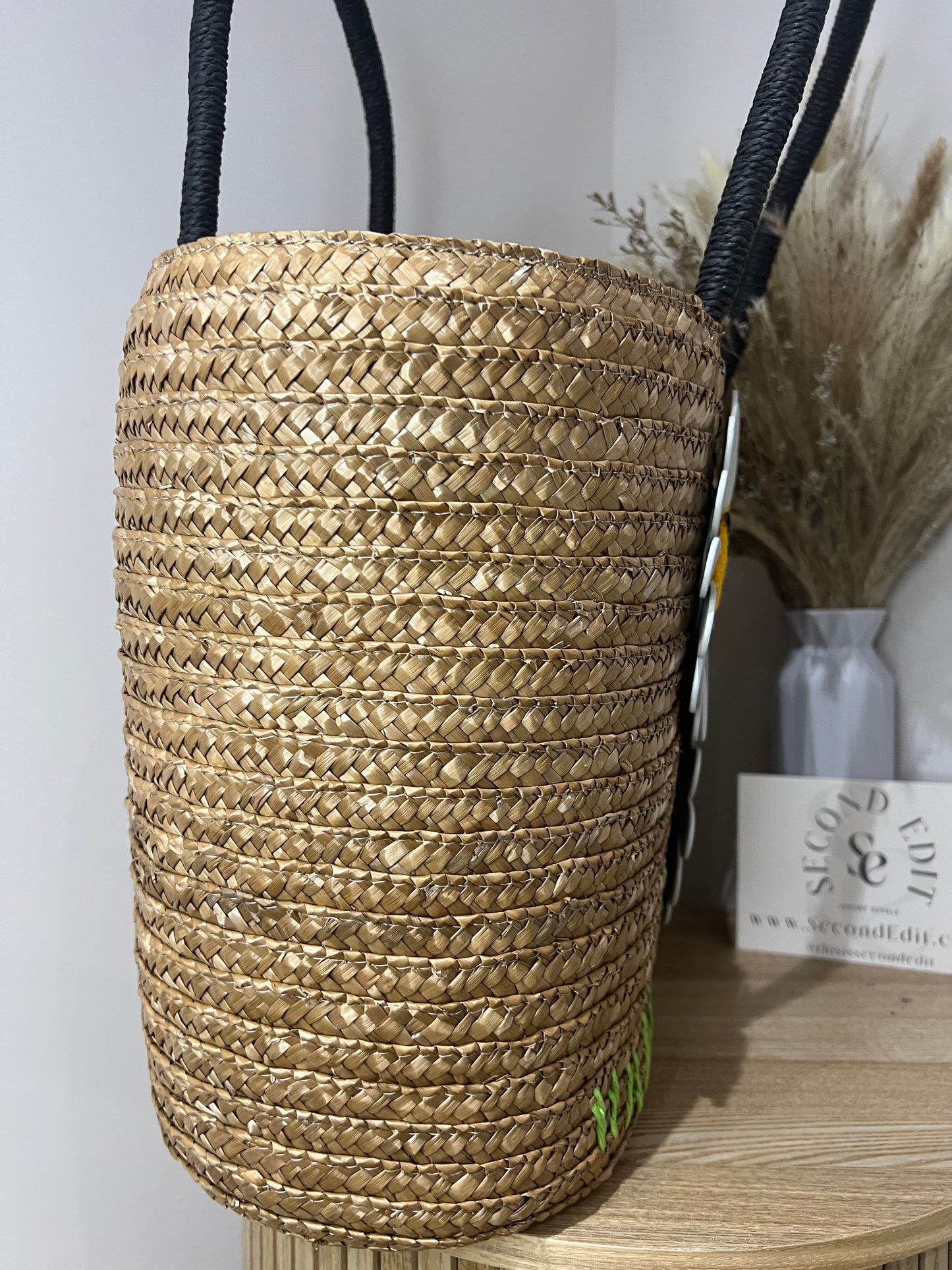 Lulu Guinness Natural Straw Daisy Suzy Tote Bag