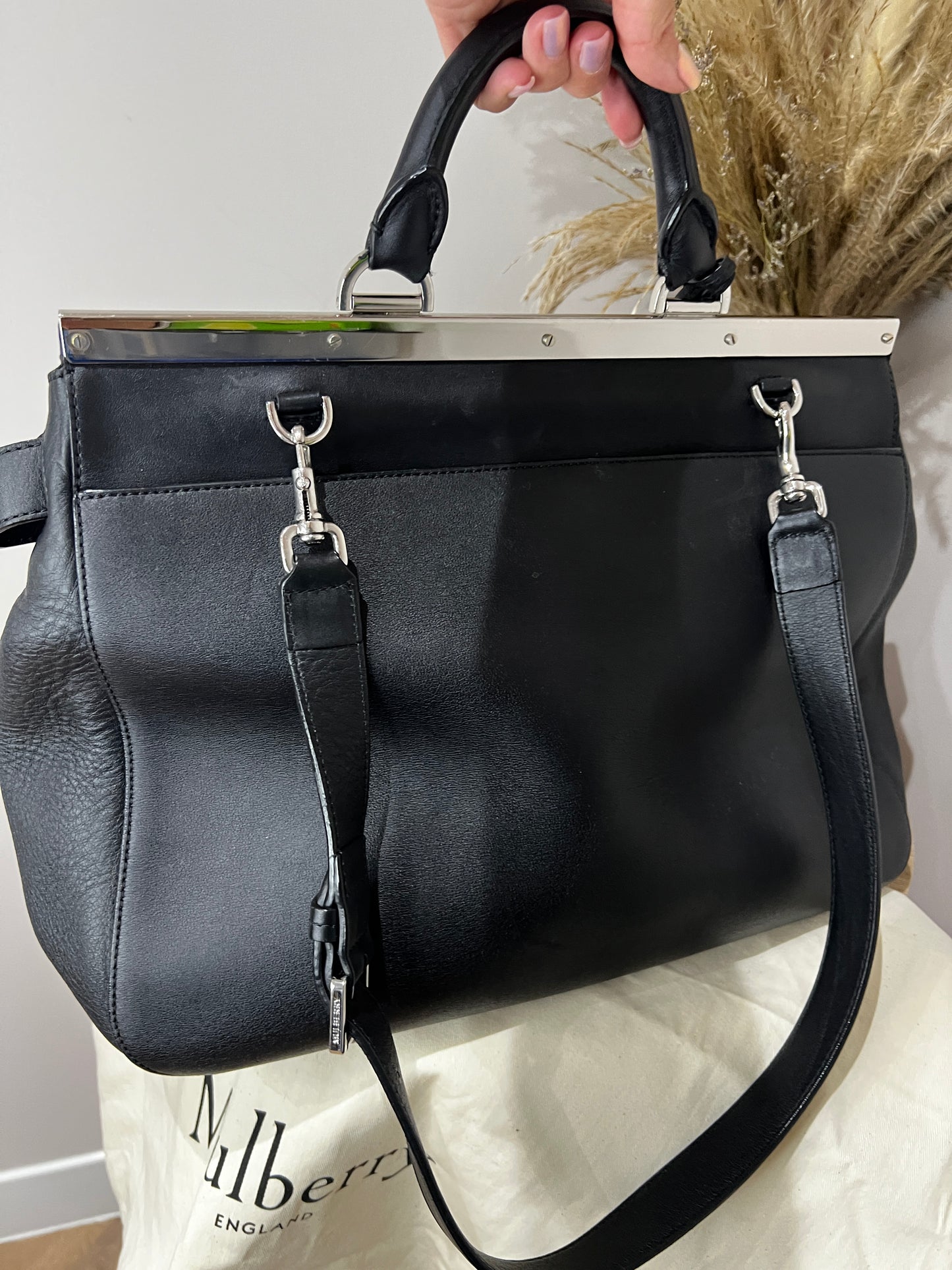Mulberry Large Black Suffolk Bag