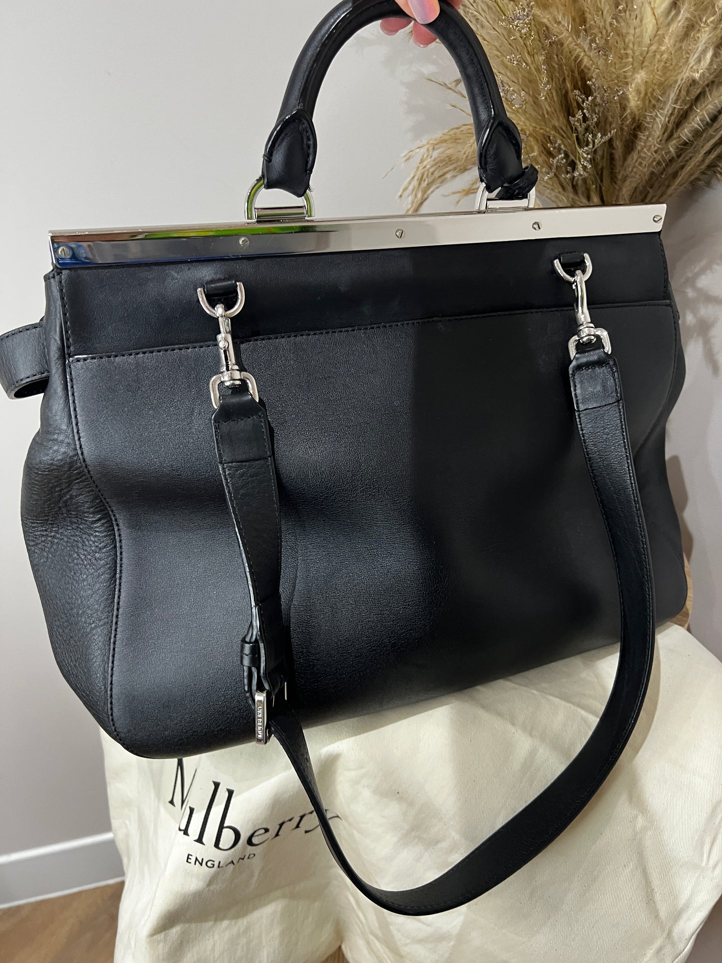 Mulberry Large Black Suffolk Bag