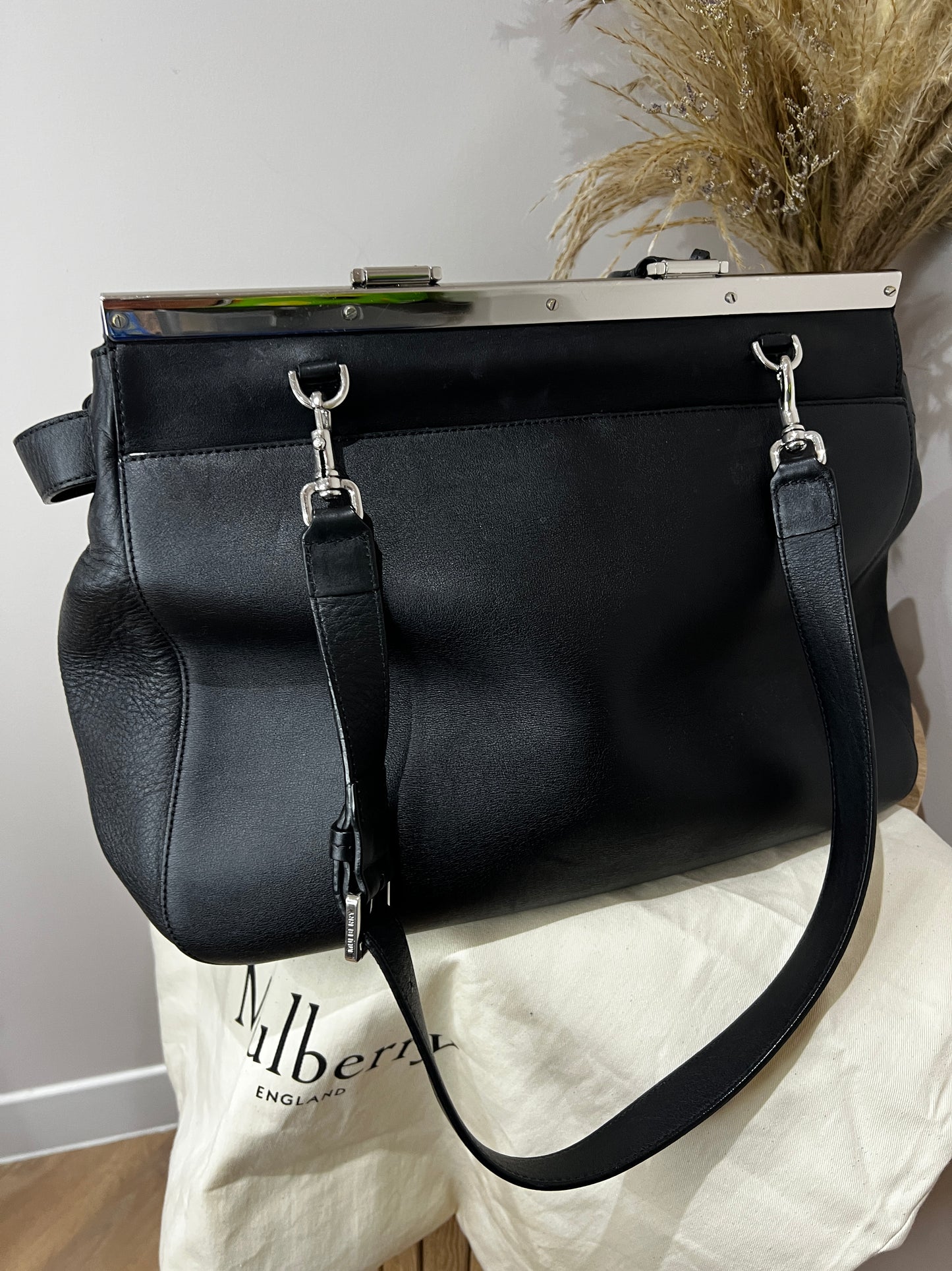 Mulberry Large Black Suffolk Bag