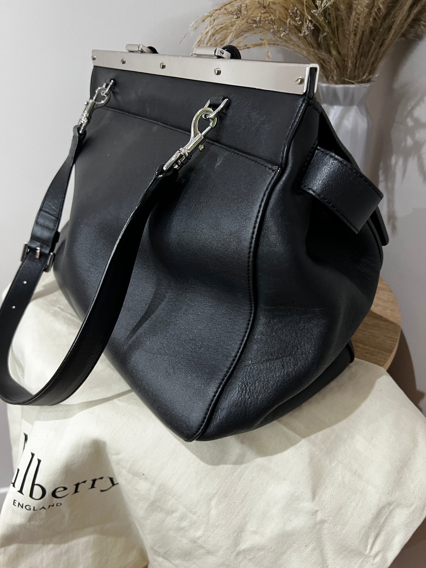 Mulberry Large Black Suffolk Bag