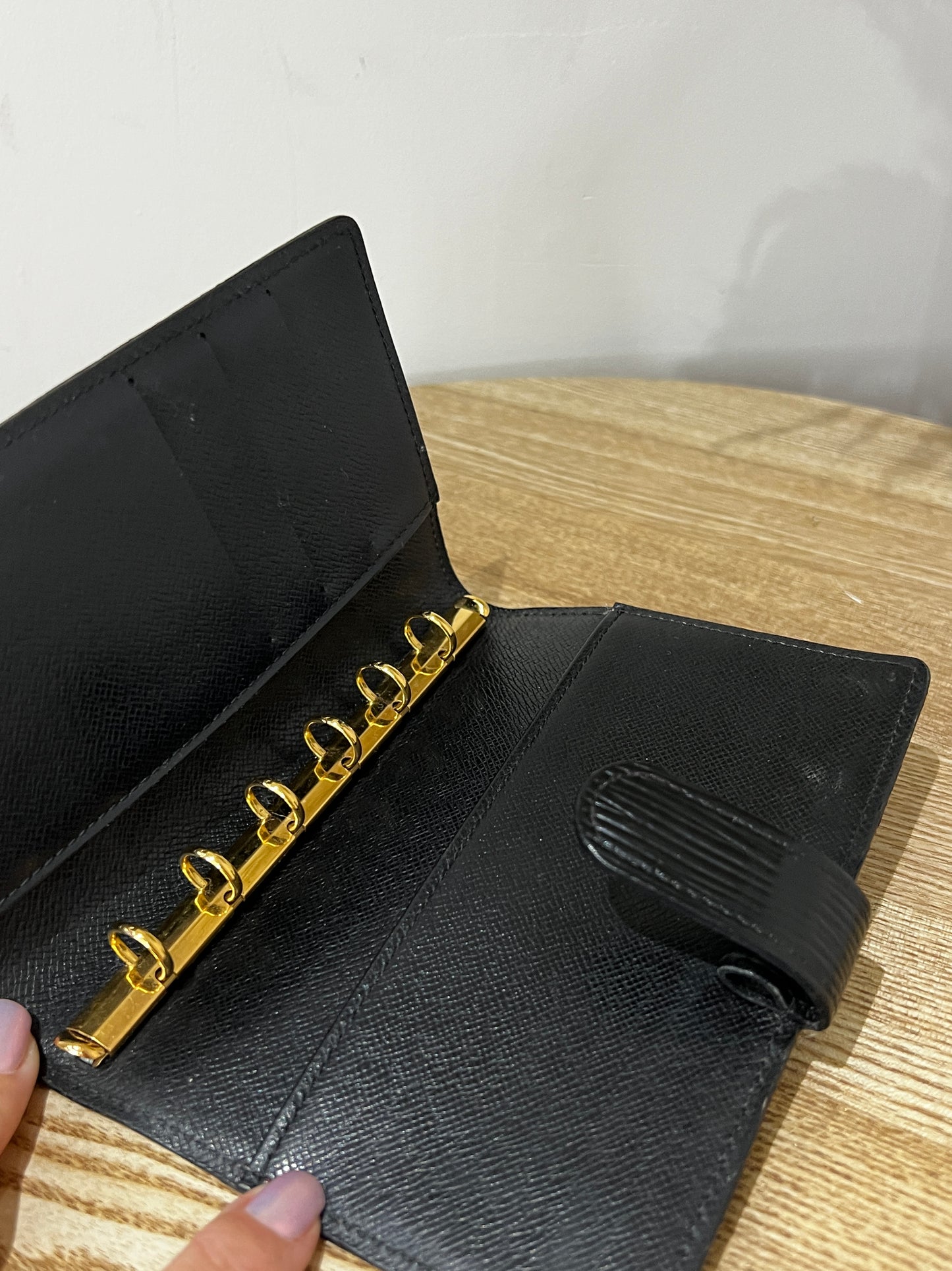 Louis Vuitton Black Epi Leather Agenda Diary Organiser Cover, Small