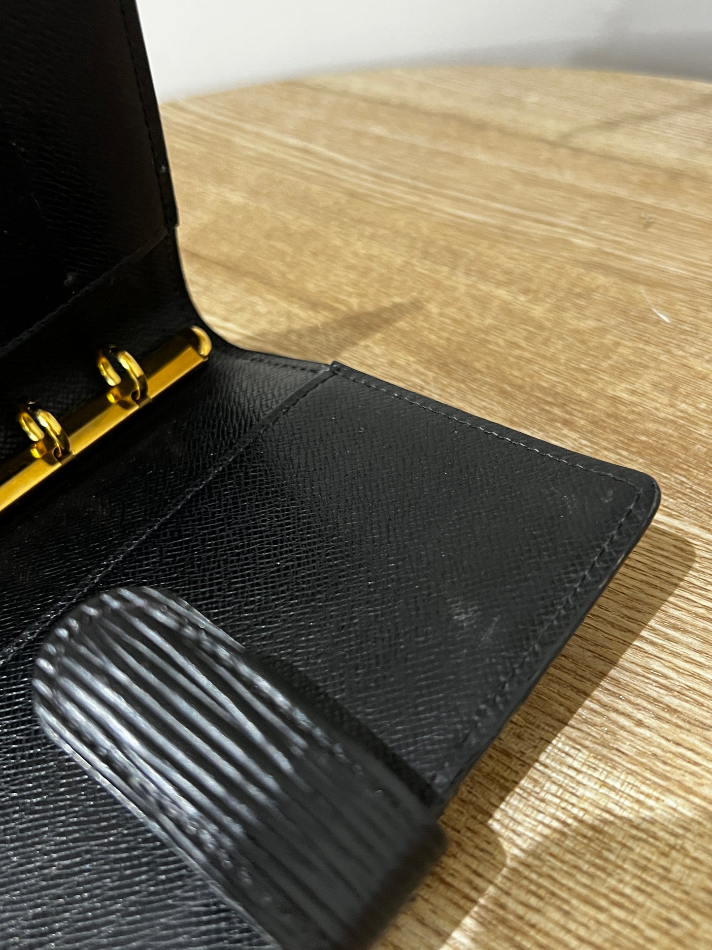 Louis Vuitton Black Epi Leather Agenda Diary Organiser Cover, Small