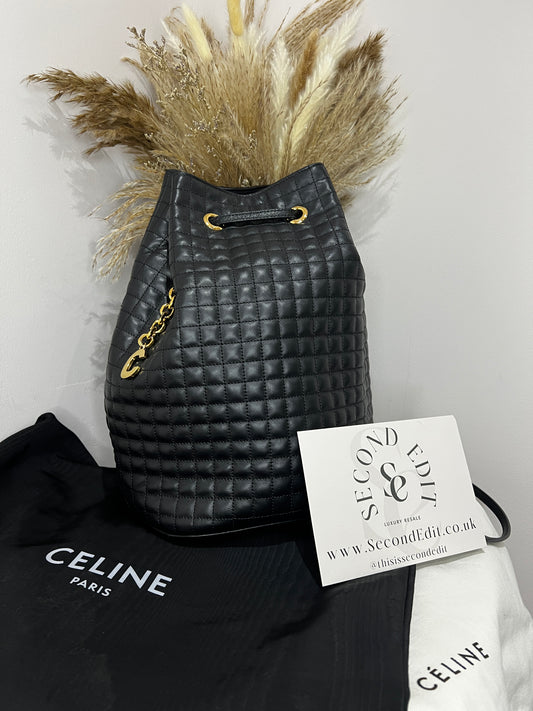 Celine Leather Backpack Bucket Bag