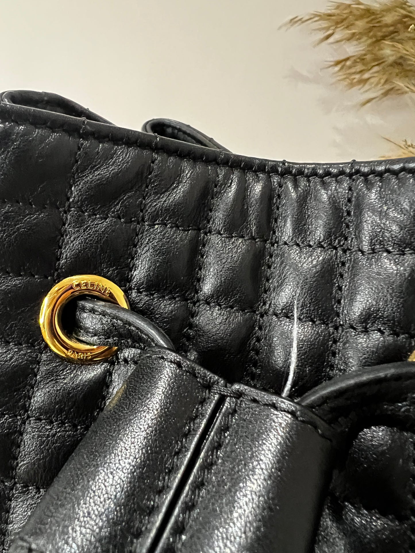 Celine Leather Backpack Bucket Bag
