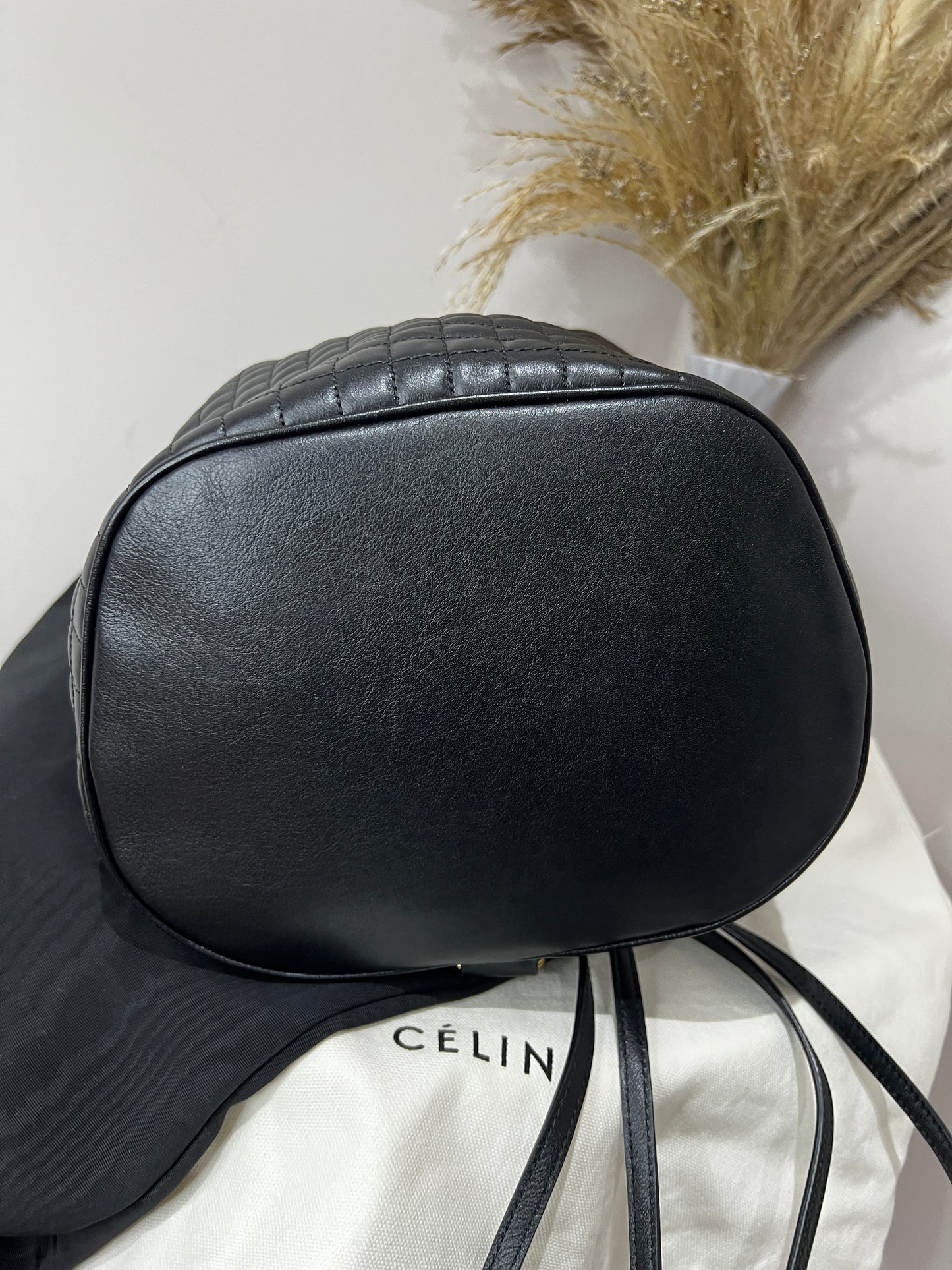 Celine Leather Backpack Bucket Bag