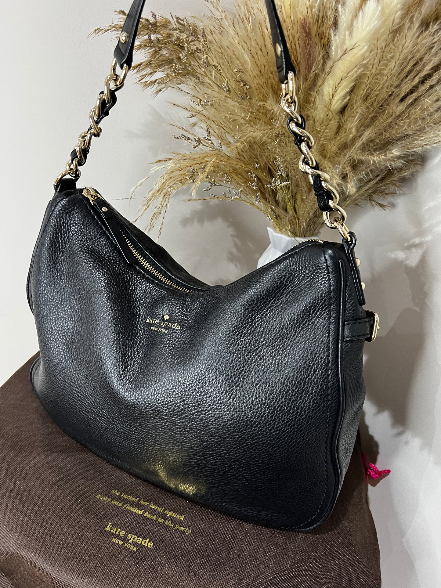 Kate Spade Pine Street Finley Black Leather Bag