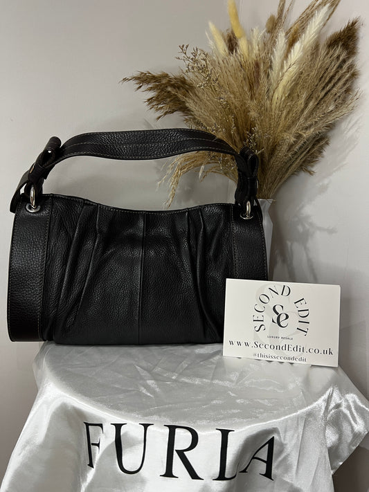 Furla Brown Leather Tube Style Bag