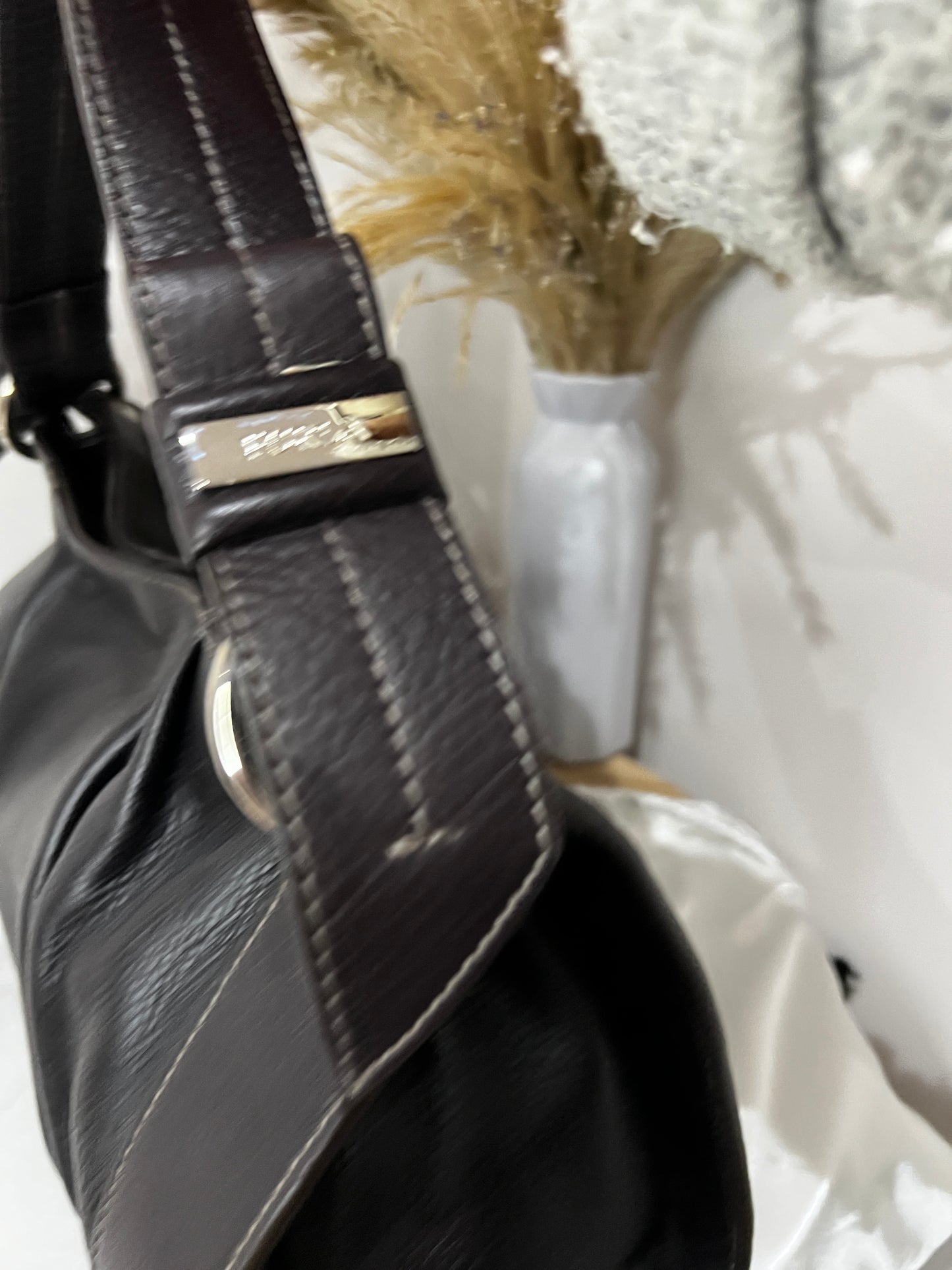 Furla Brown Leather Tube Style Bag