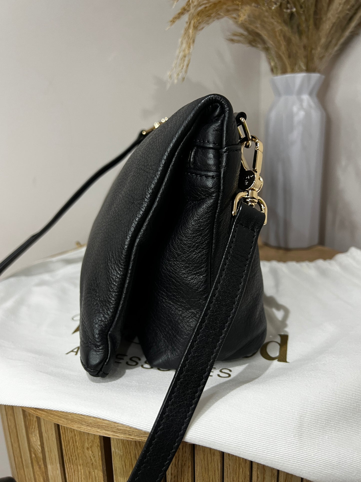 Vivienne Westwood Balmoral Grain Leather Black Cross Body Bag