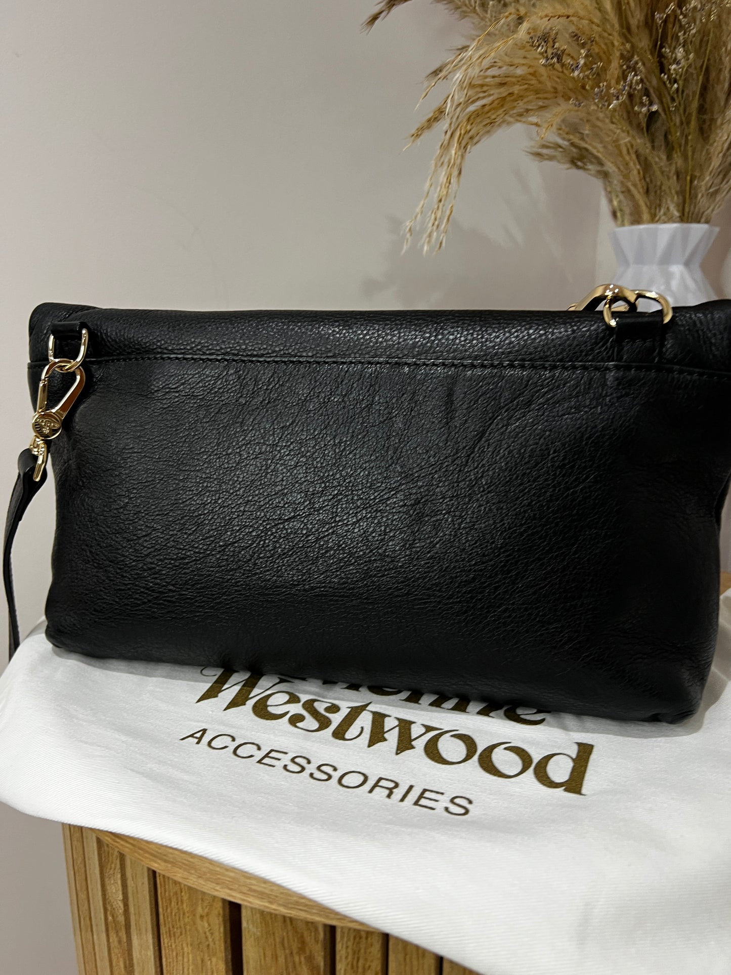 Vivienne Westwood Balmoral Grain Leather Black Cross Body Bag