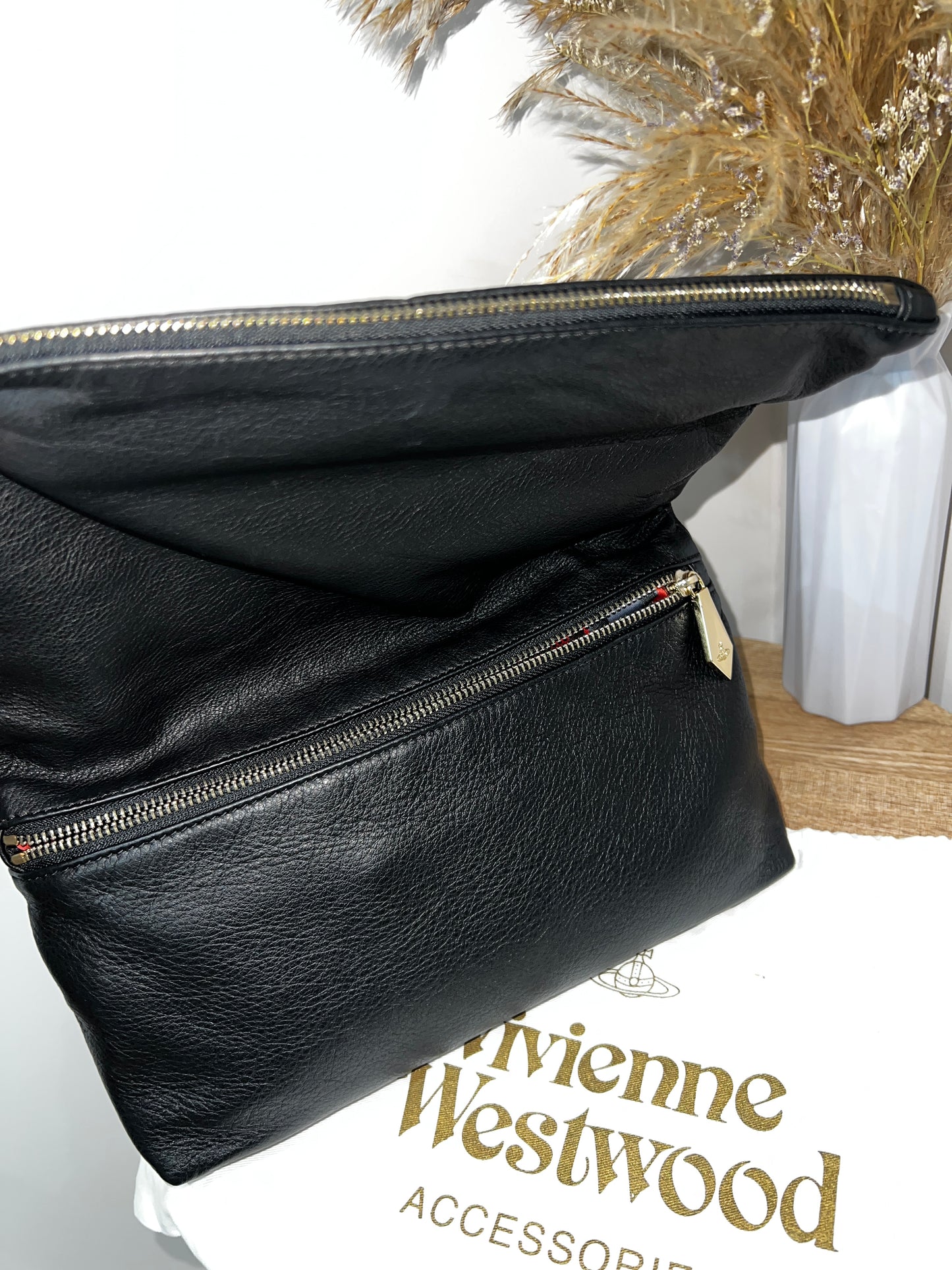 Vivienne Westwood Balmoral Grain Leather Black Cross Body Bag