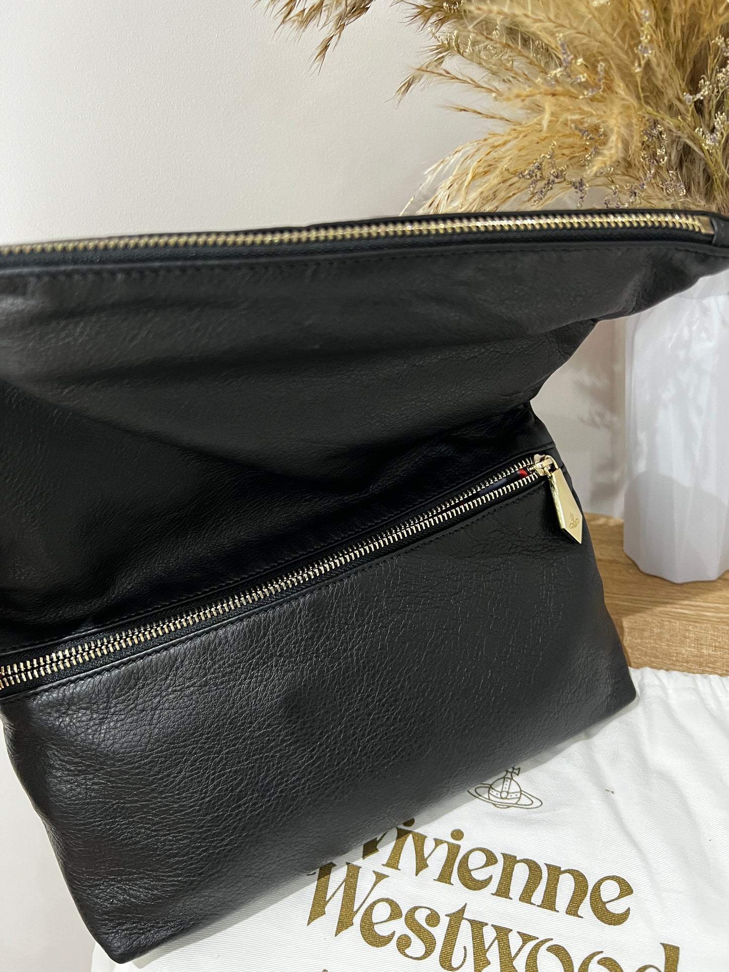 Vivienne Westwood Balmoral Grain Leather Black Cross Body Bag
